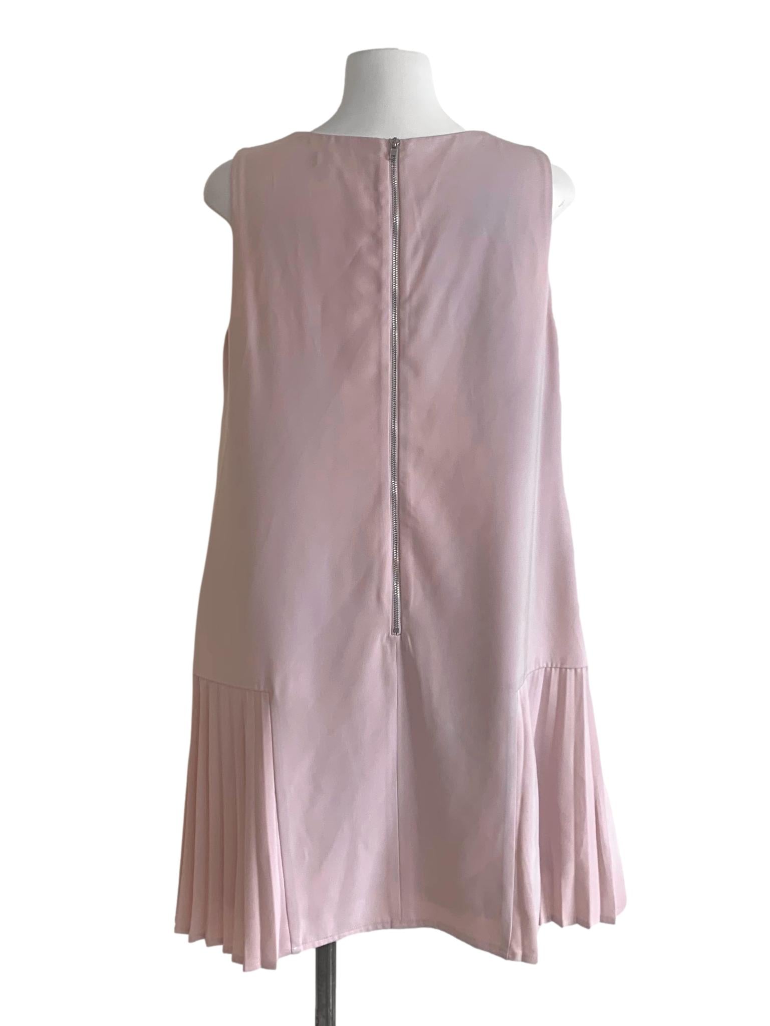 Crepe Pink Trapezoid Dress LB
