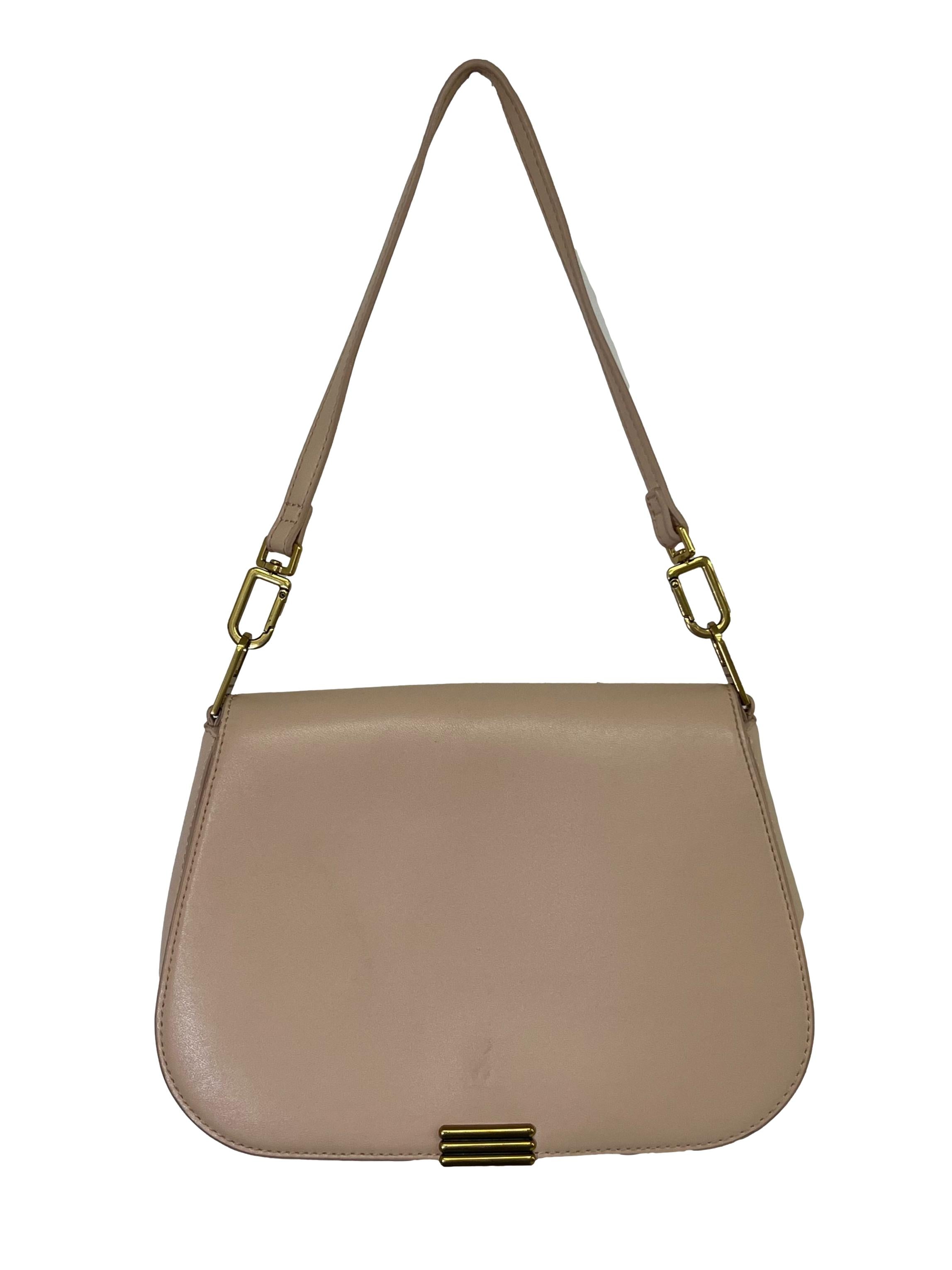 Pink PU Leather Shoulder Bag
