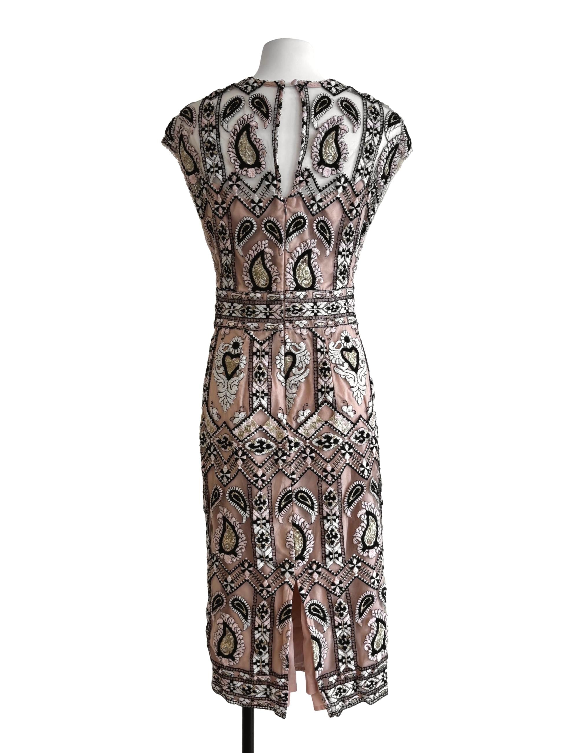 Sepia Lined Lace Dress