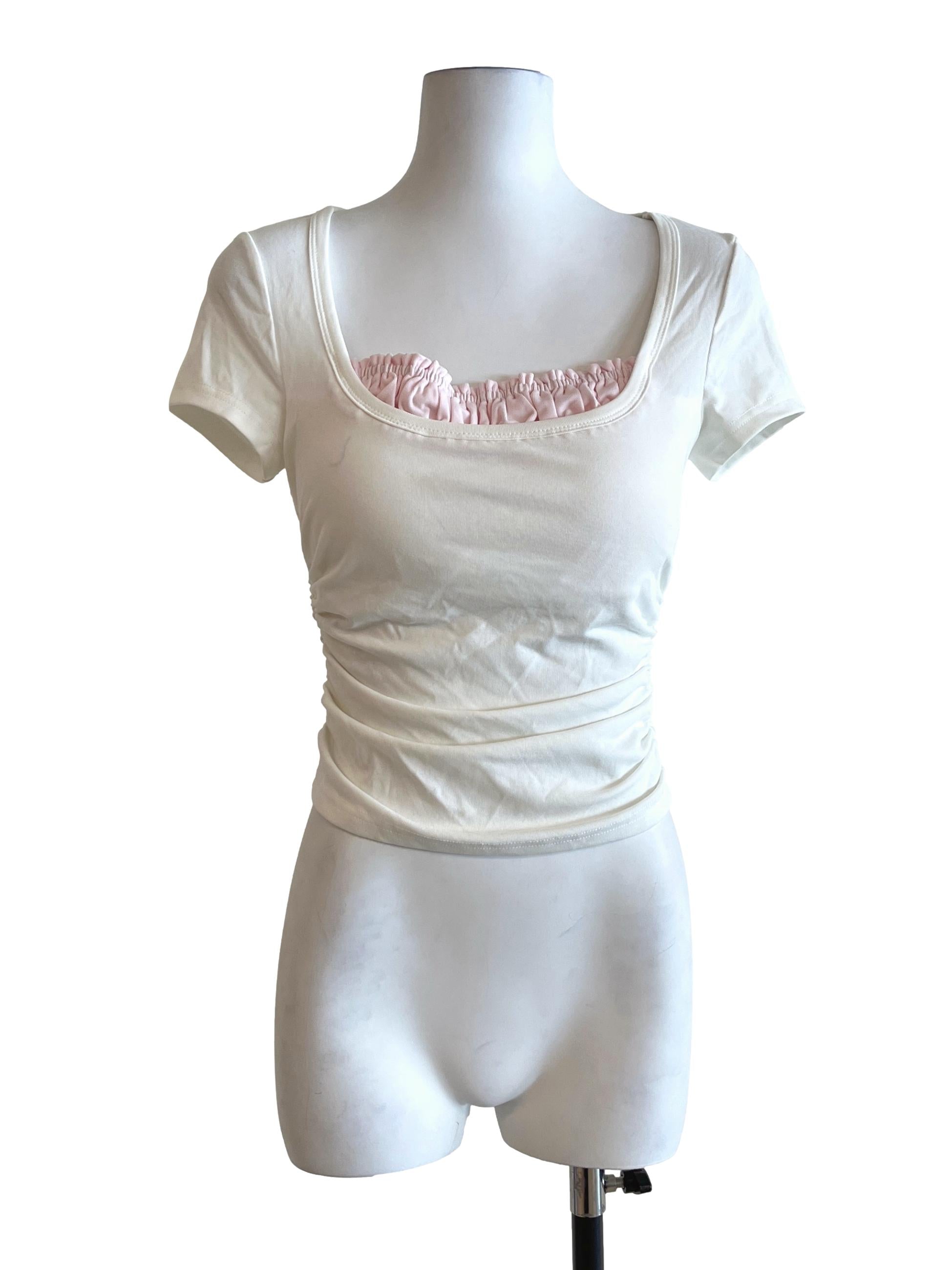 Pearl White Scoop Top
