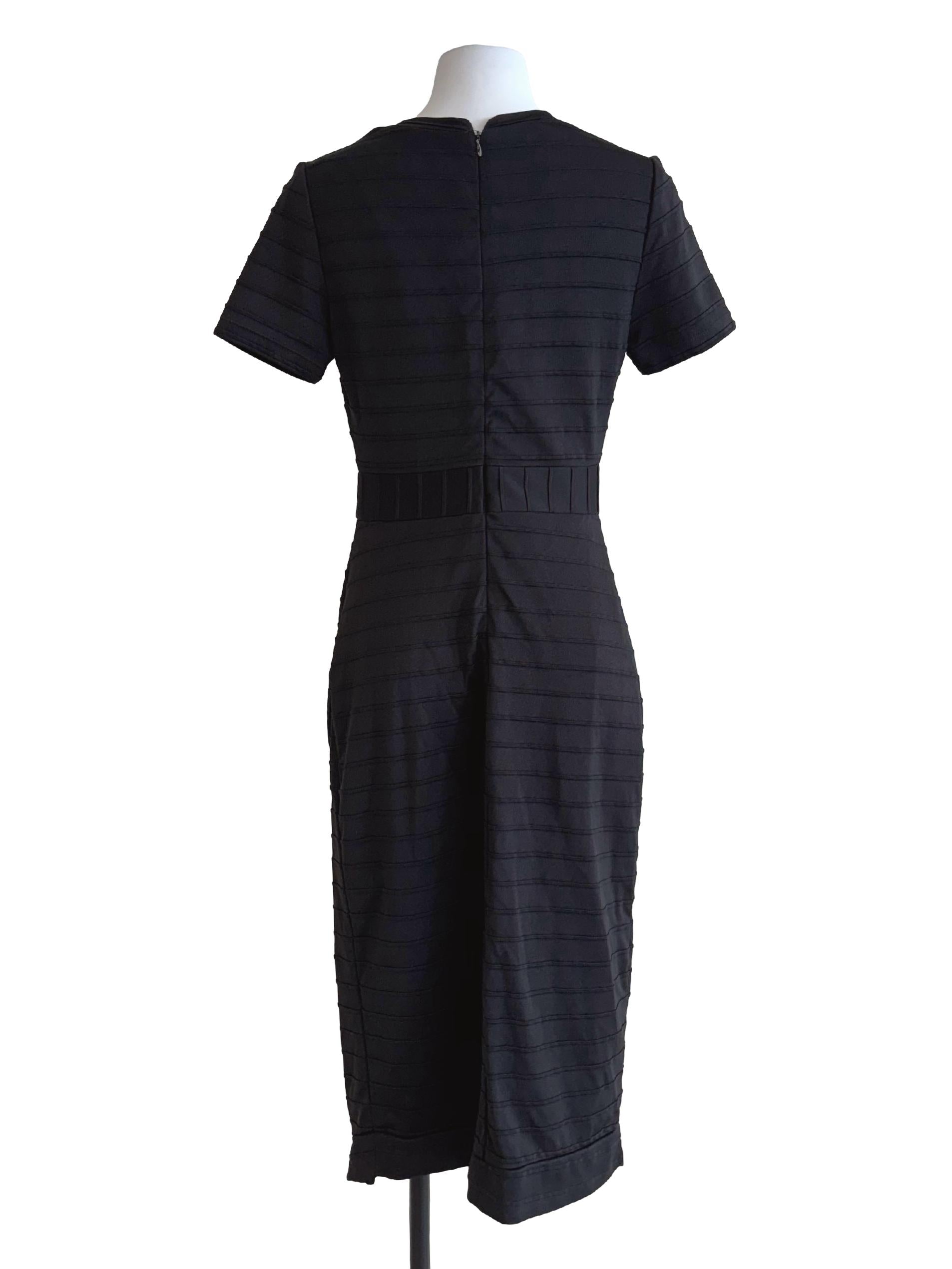 Jet Black Short Sleeve Bodycon Dress