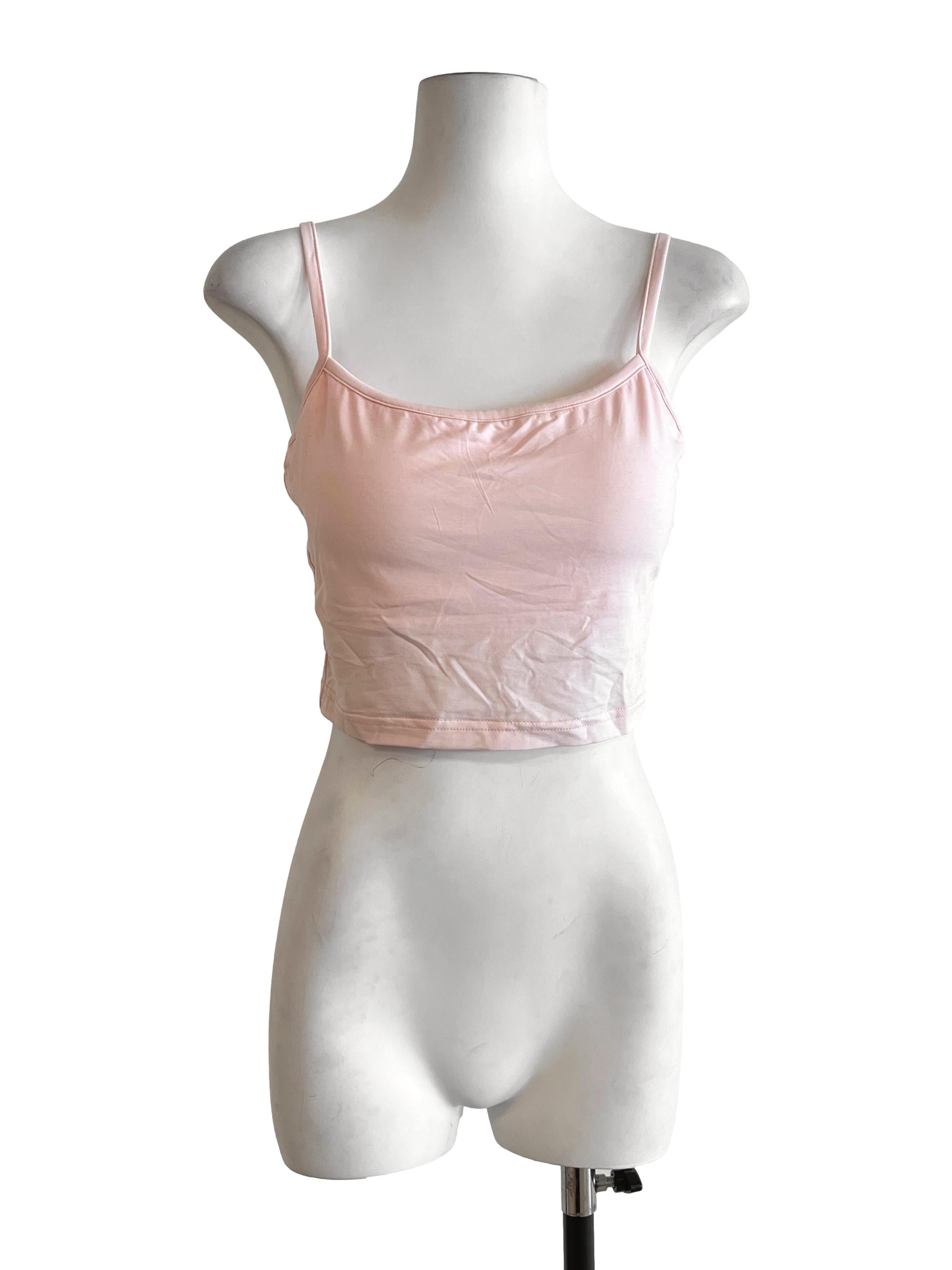 Flamingo Pink Spaghetti Strap Sleeveless Top