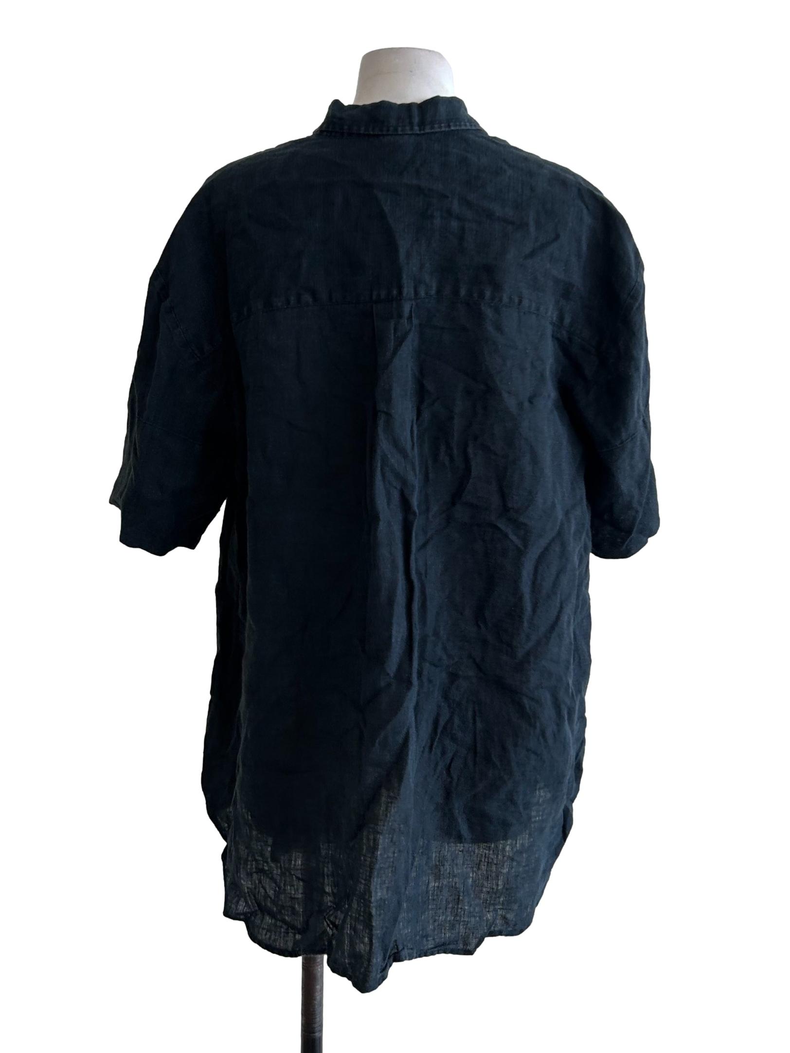 Seville Linen Short Sleeves Shirt In Licorice CSN