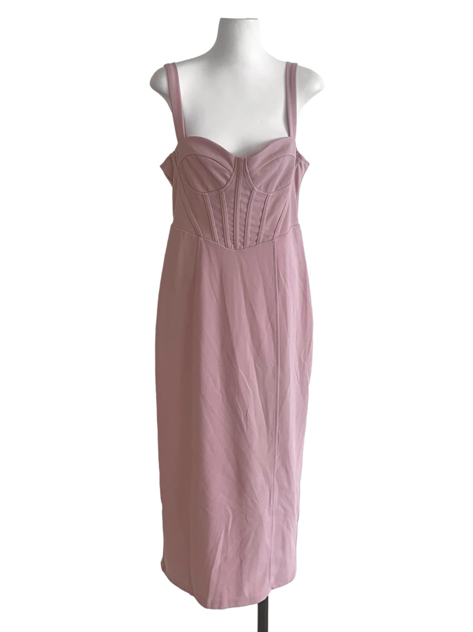 Watermelon Pink Sweetheart Neck Dress