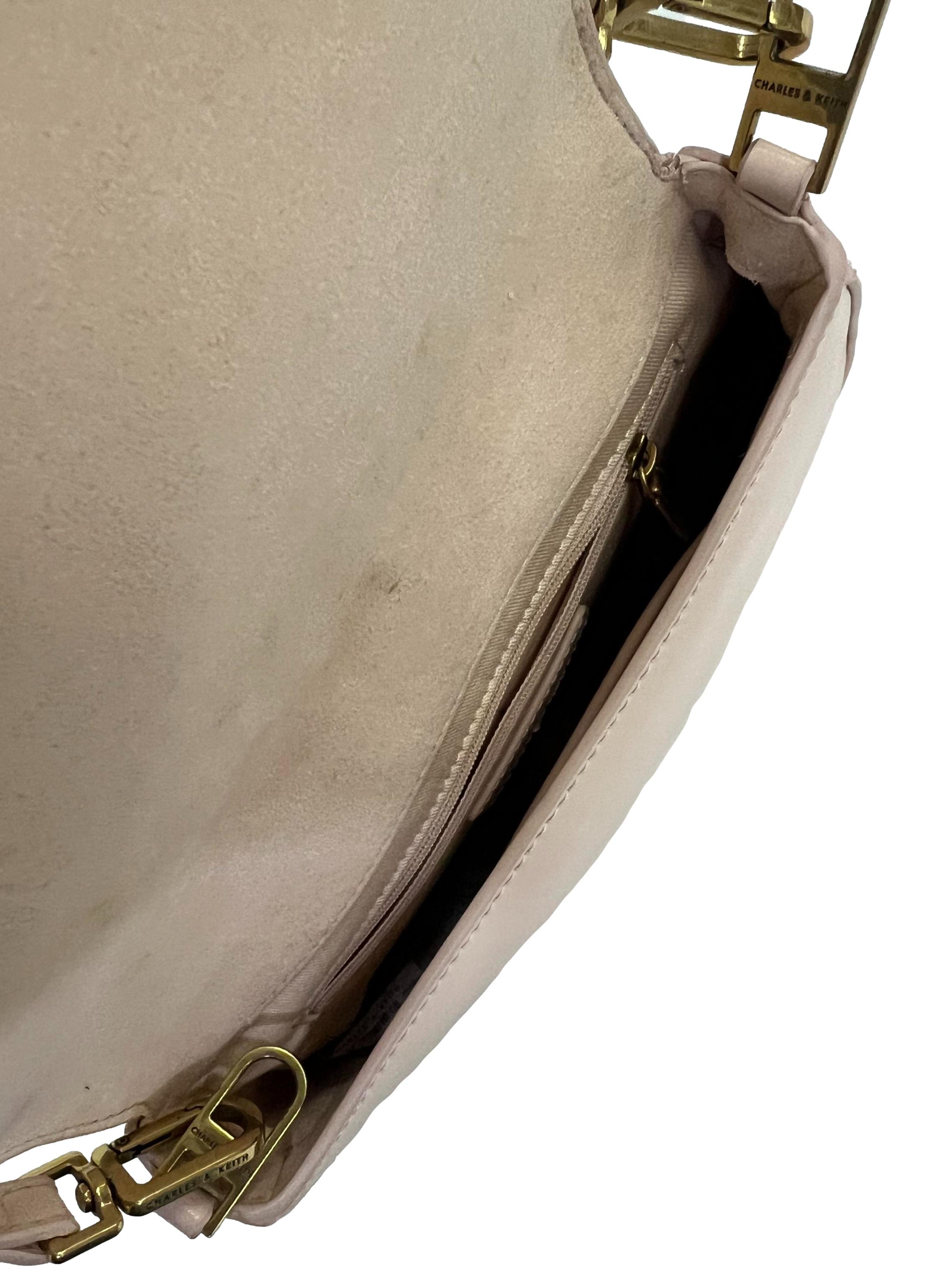 Pink PU Leather Shoulder Bag
