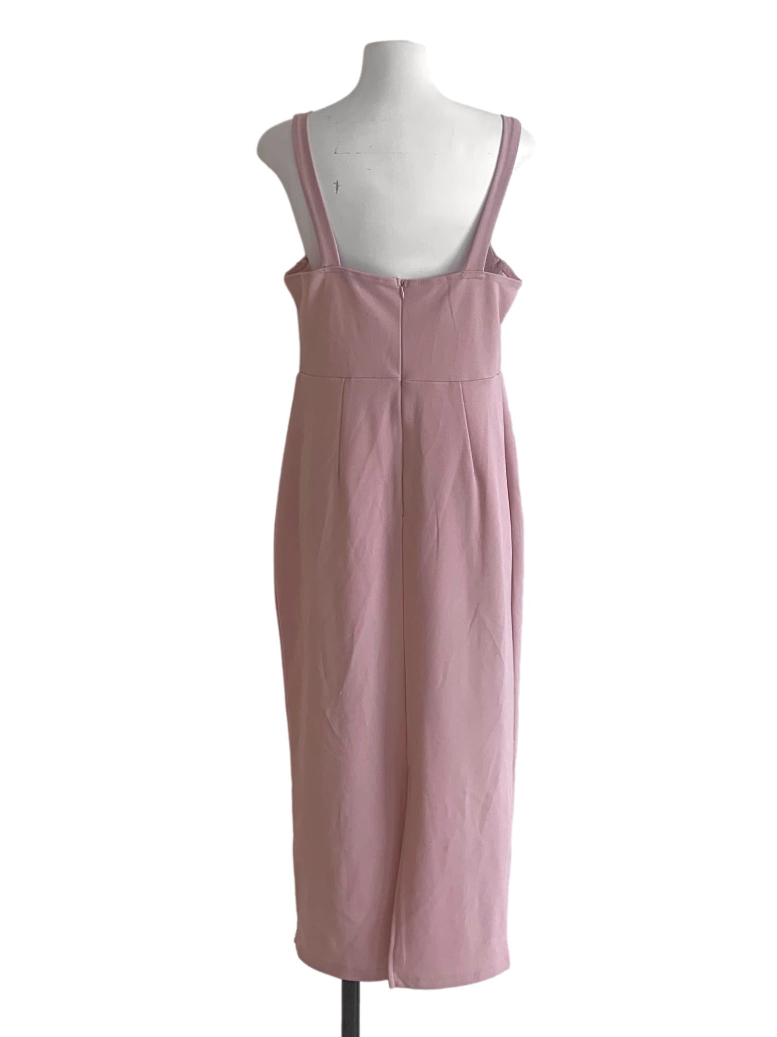 Watermelon Pink Sweetheart Neck Dress