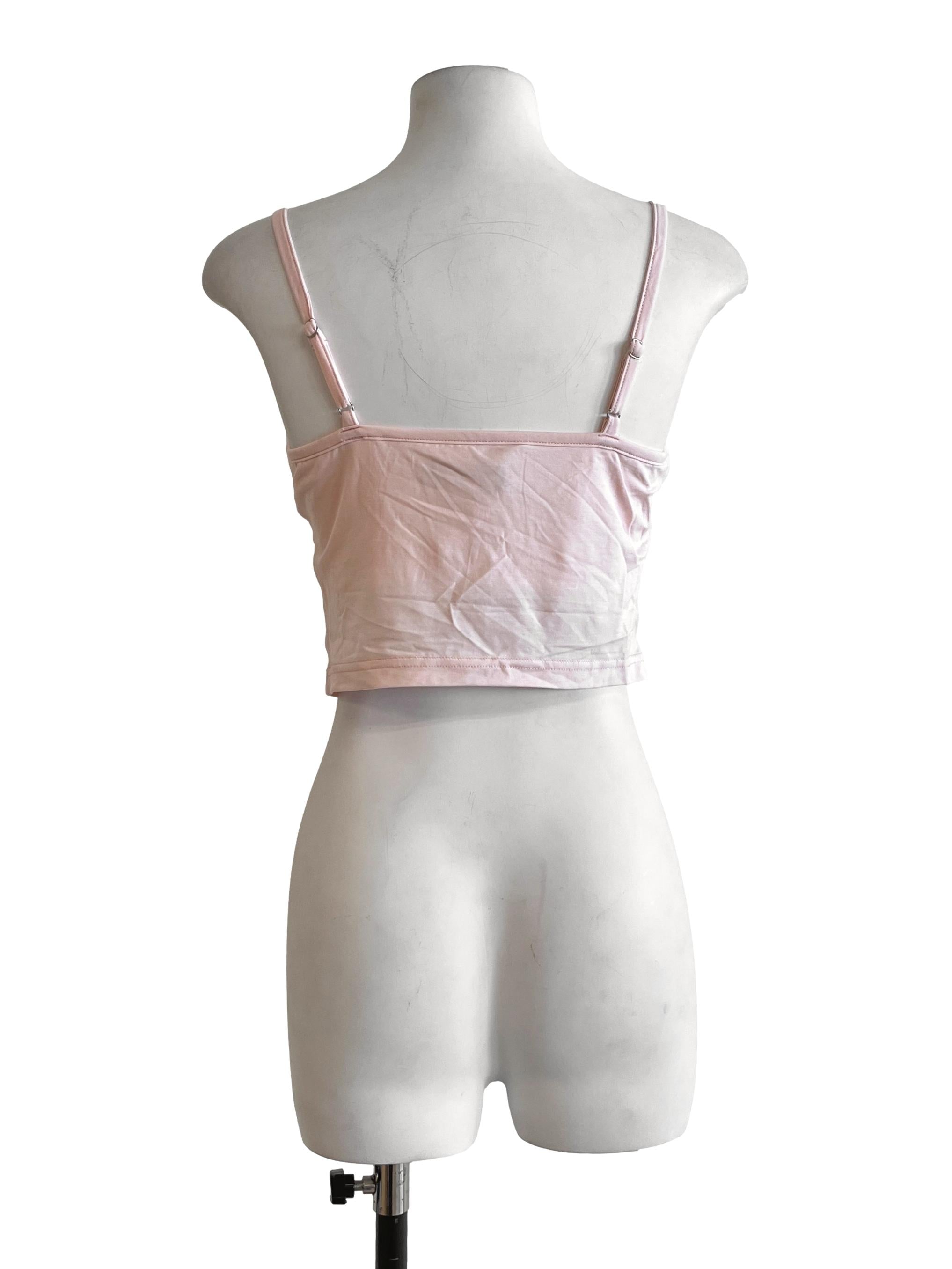 Flamingo Pink Spaghetti Strap Sleeveless Top