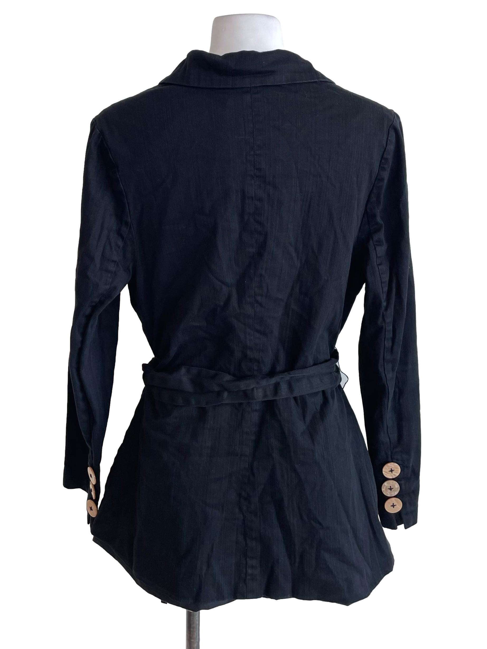 Coal Black Patch Pockets Blazer