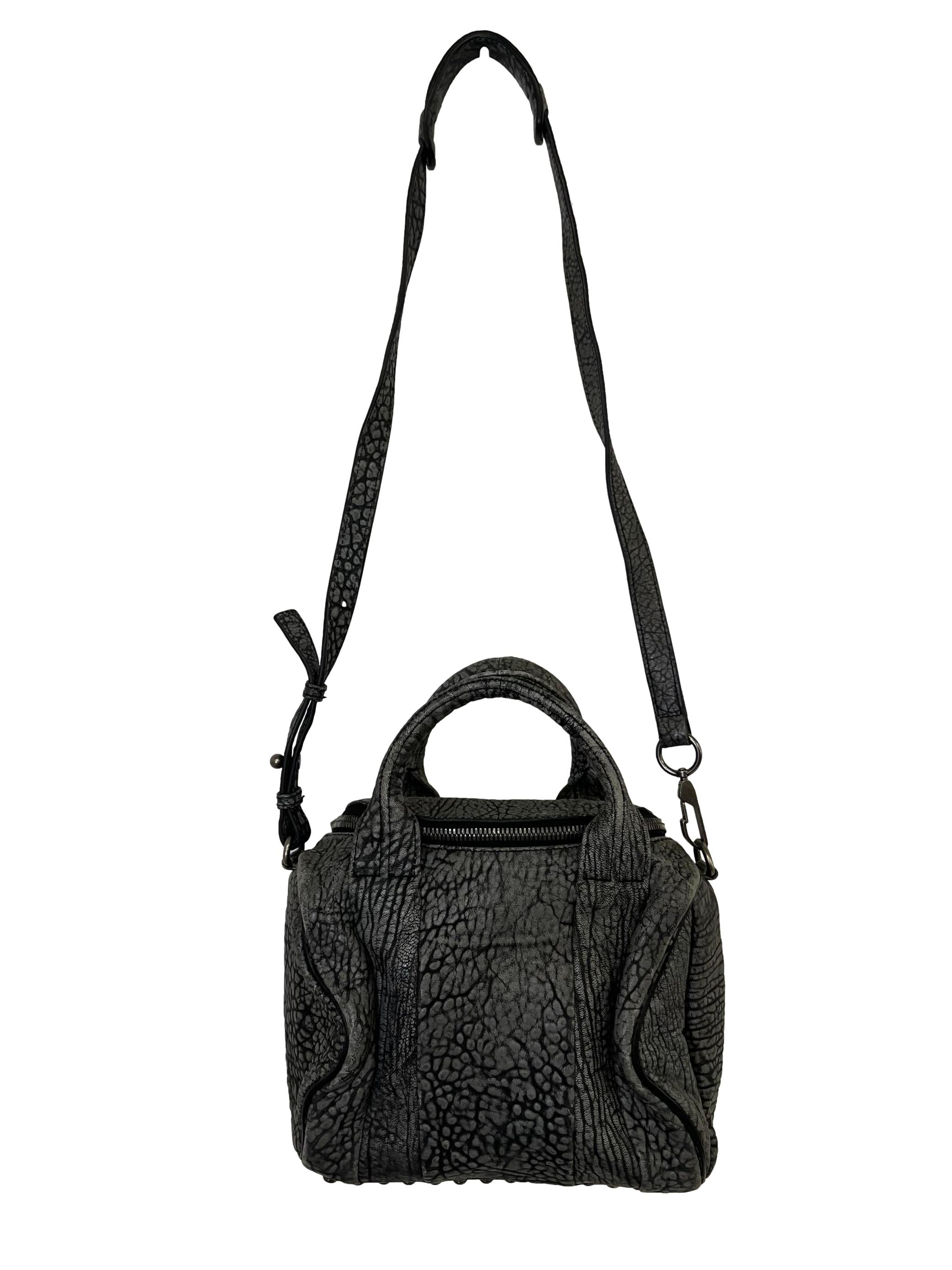 Grey PU Leather Sling Bag