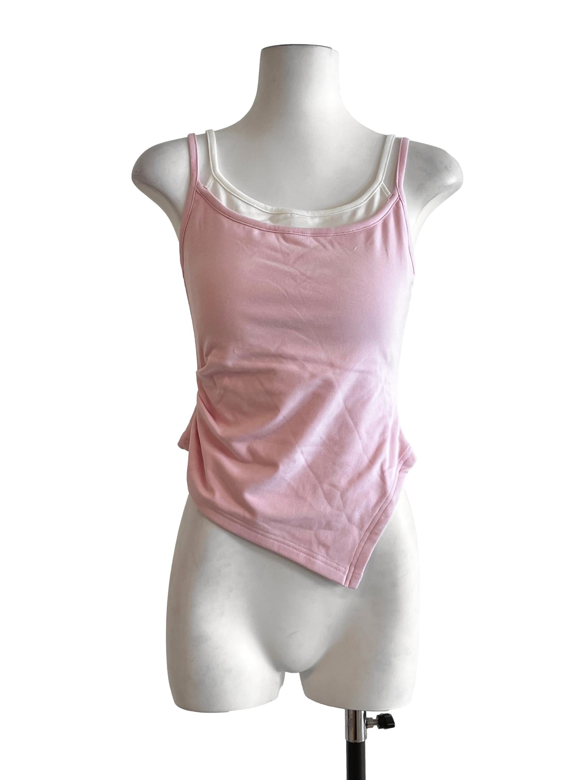 Rose Pink Spaghetti Strap Sleeveless Top