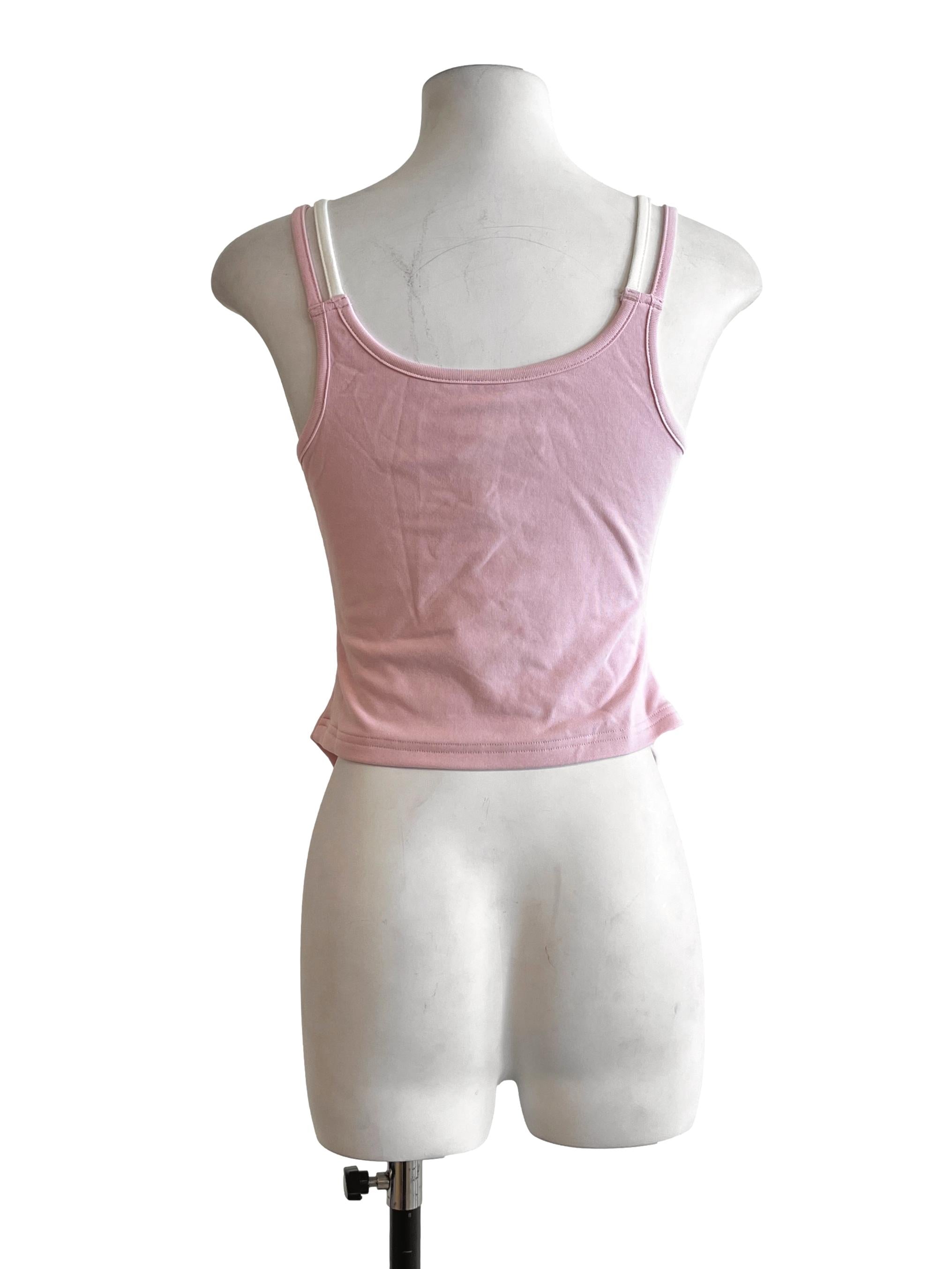 Rose Pink Spaghetti Strap Sleeveless Top