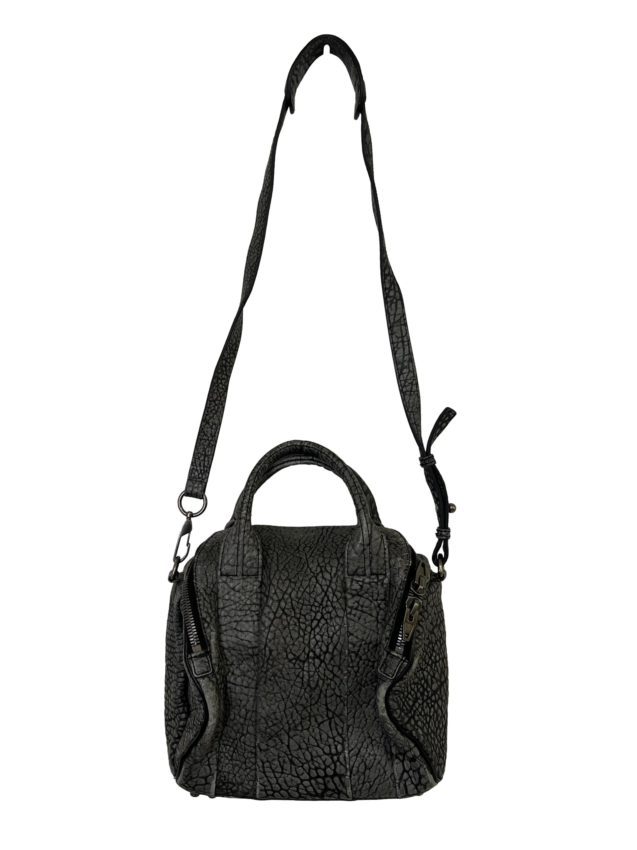 Grey PU Leather Sling Bag