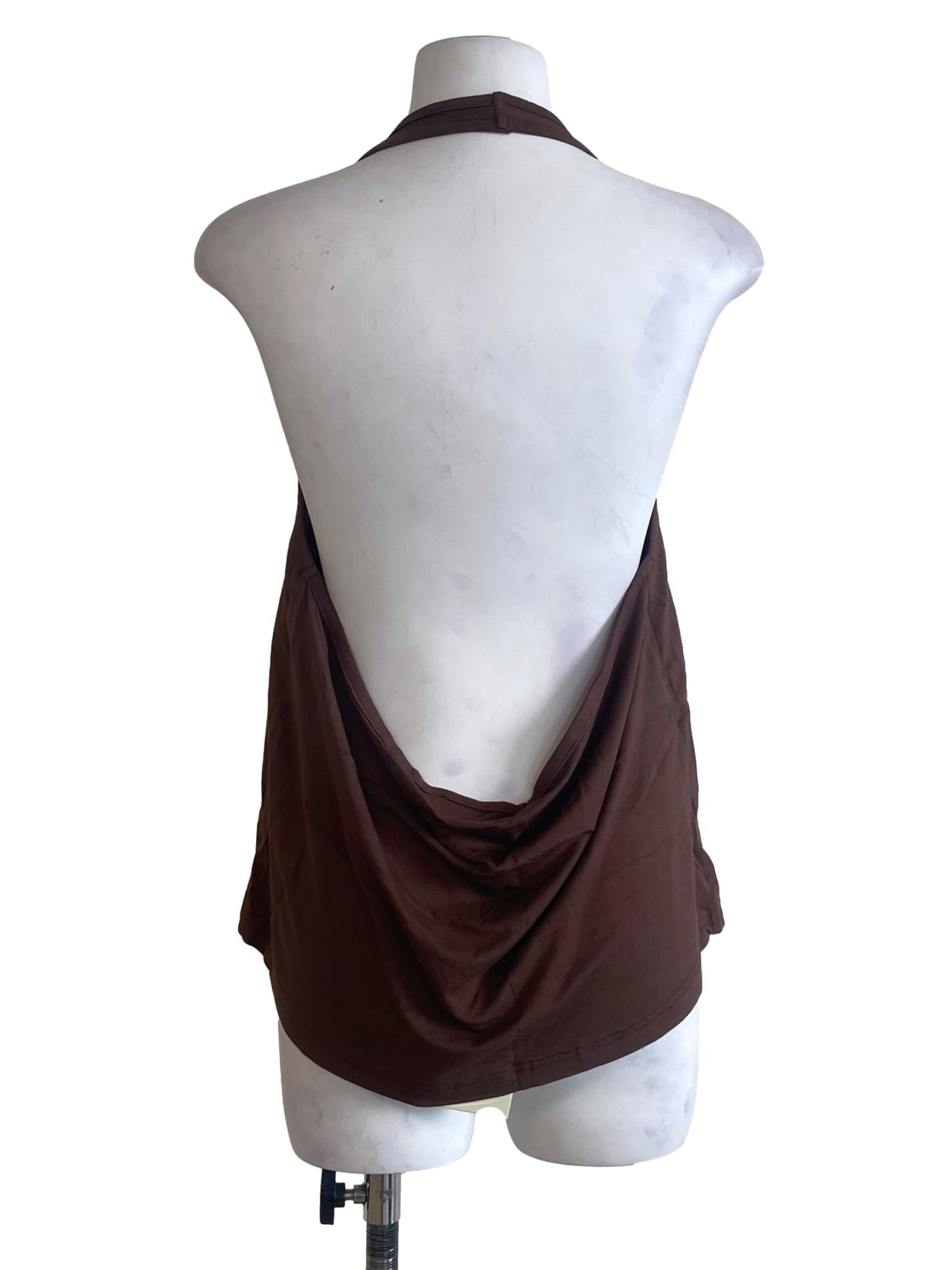 Brown Cora Halter Padded Top