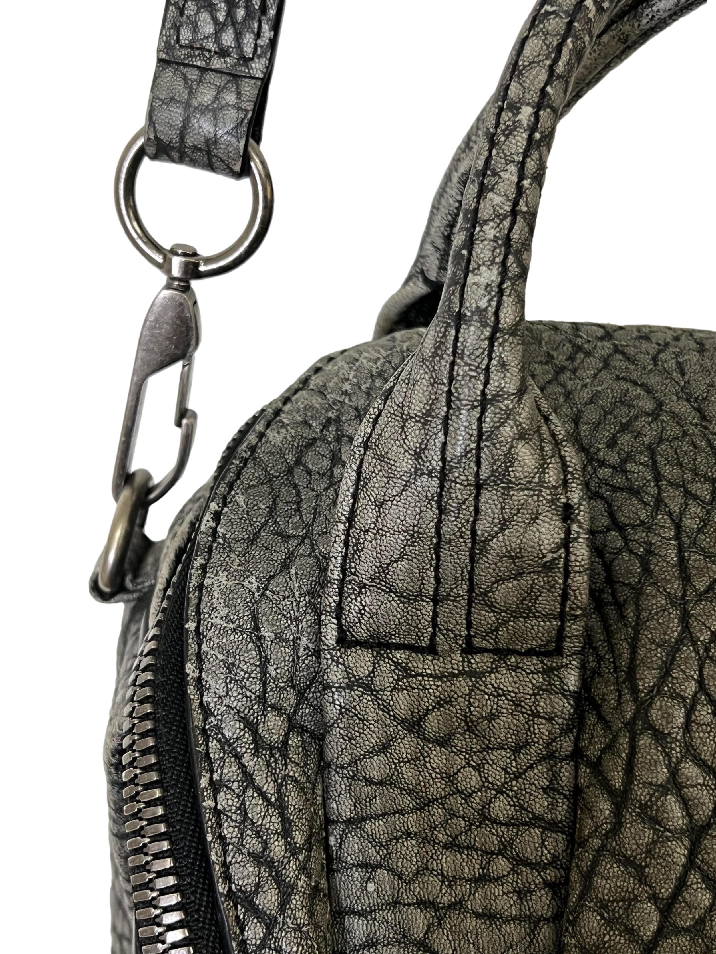 Grey PU Leather Sling Bag