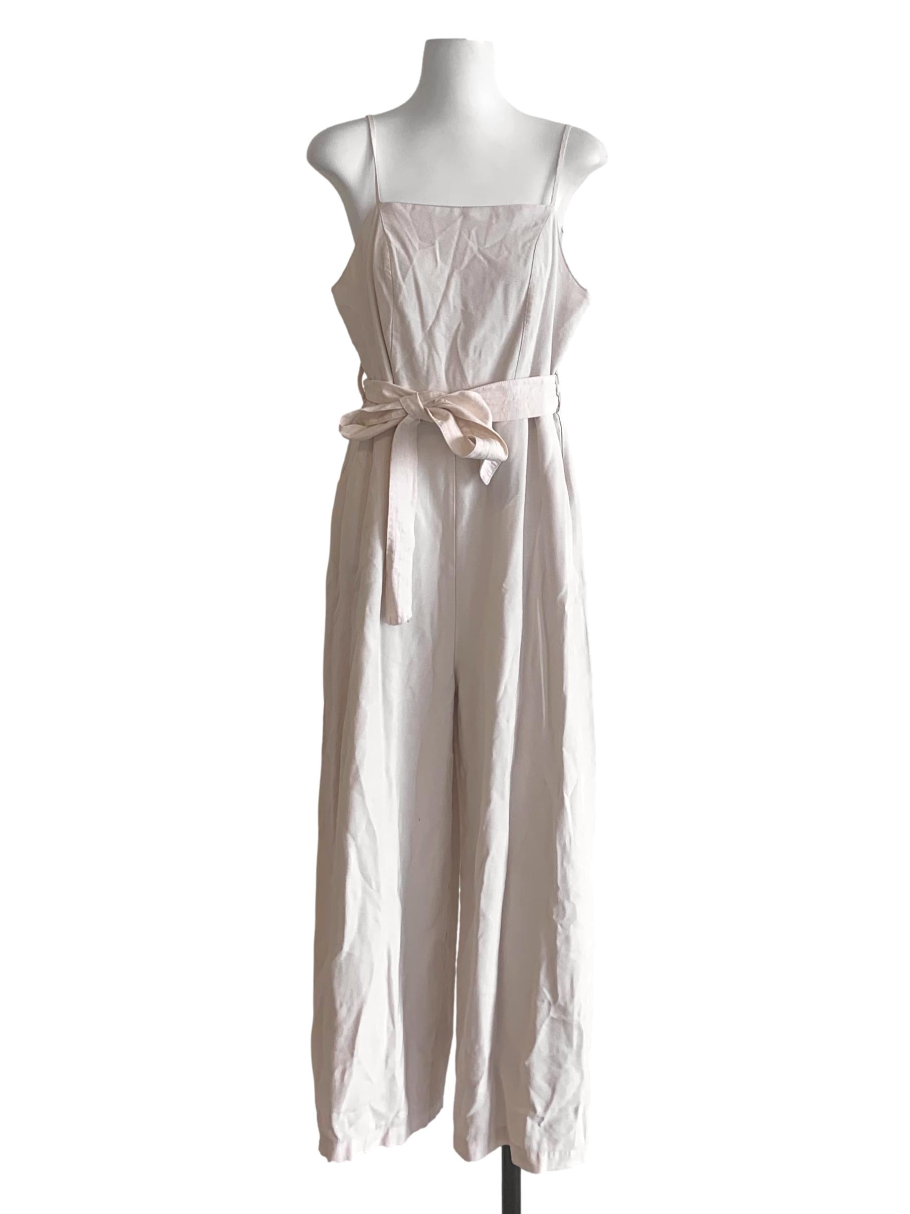 Egg Nog Beige Wide Leg Jumpsuit TEM