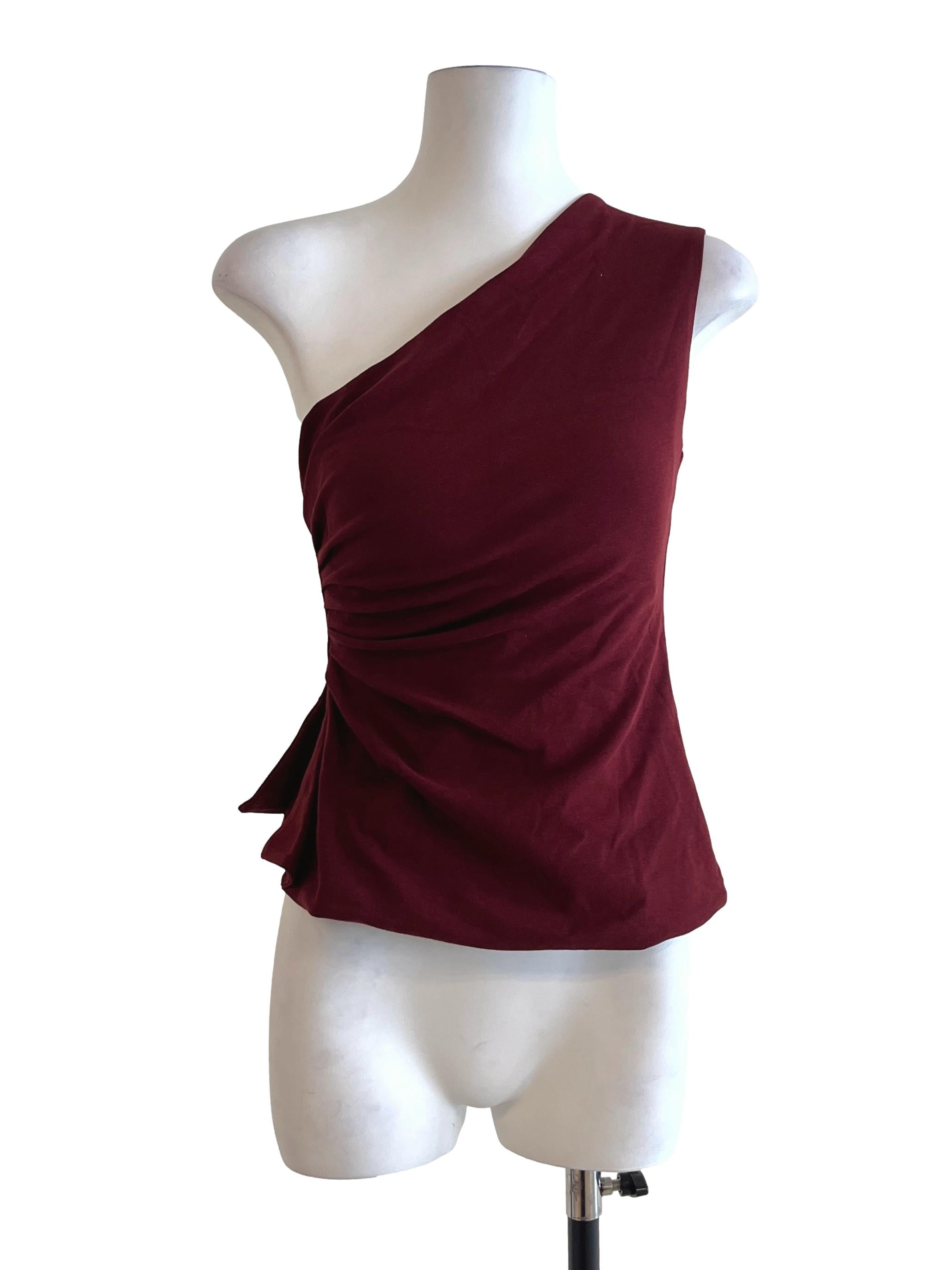 Lipstick Red One Shoulder Top
