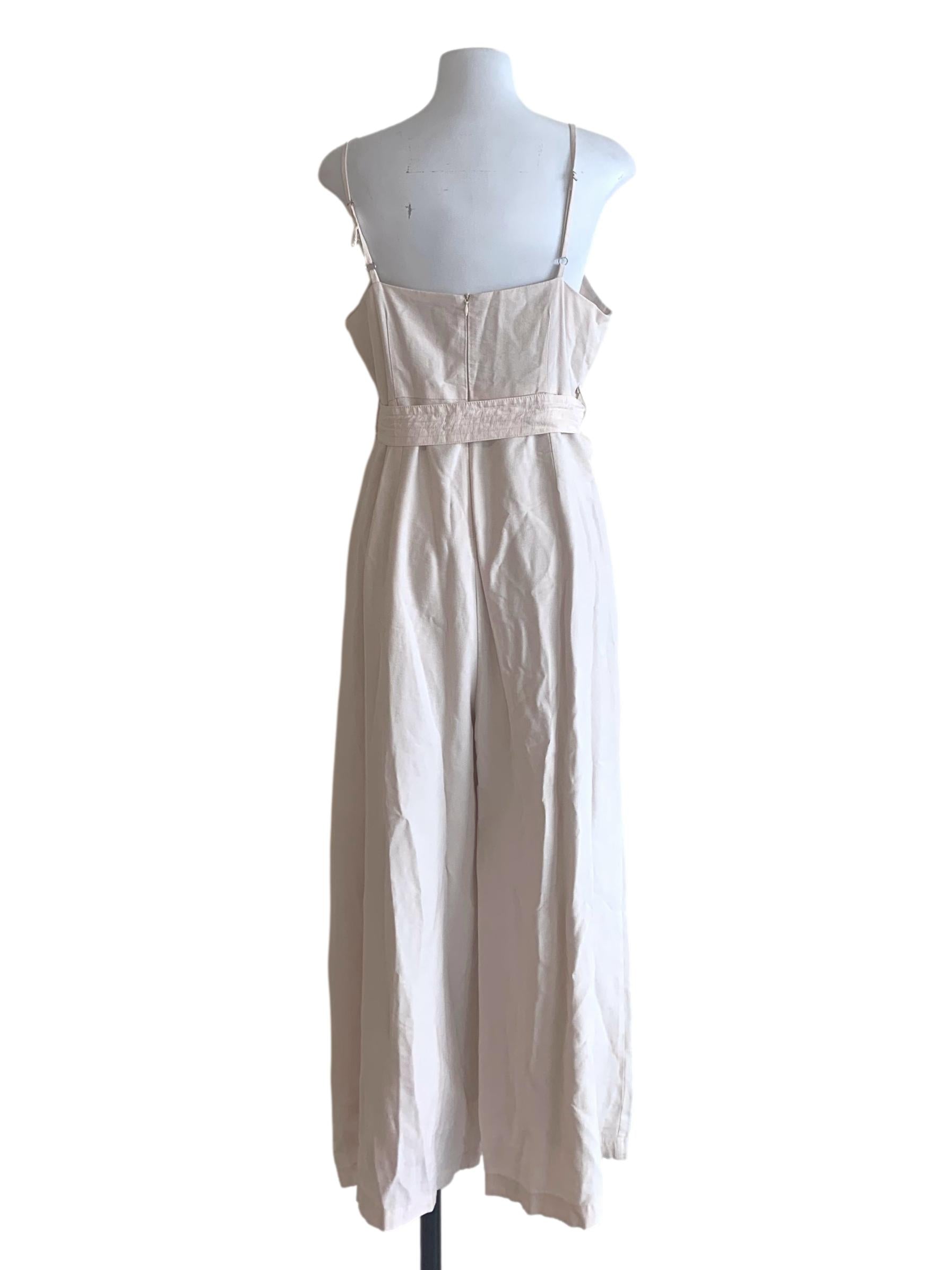 Egg Nog Beige Wide Leg Jumpsuit TEM
