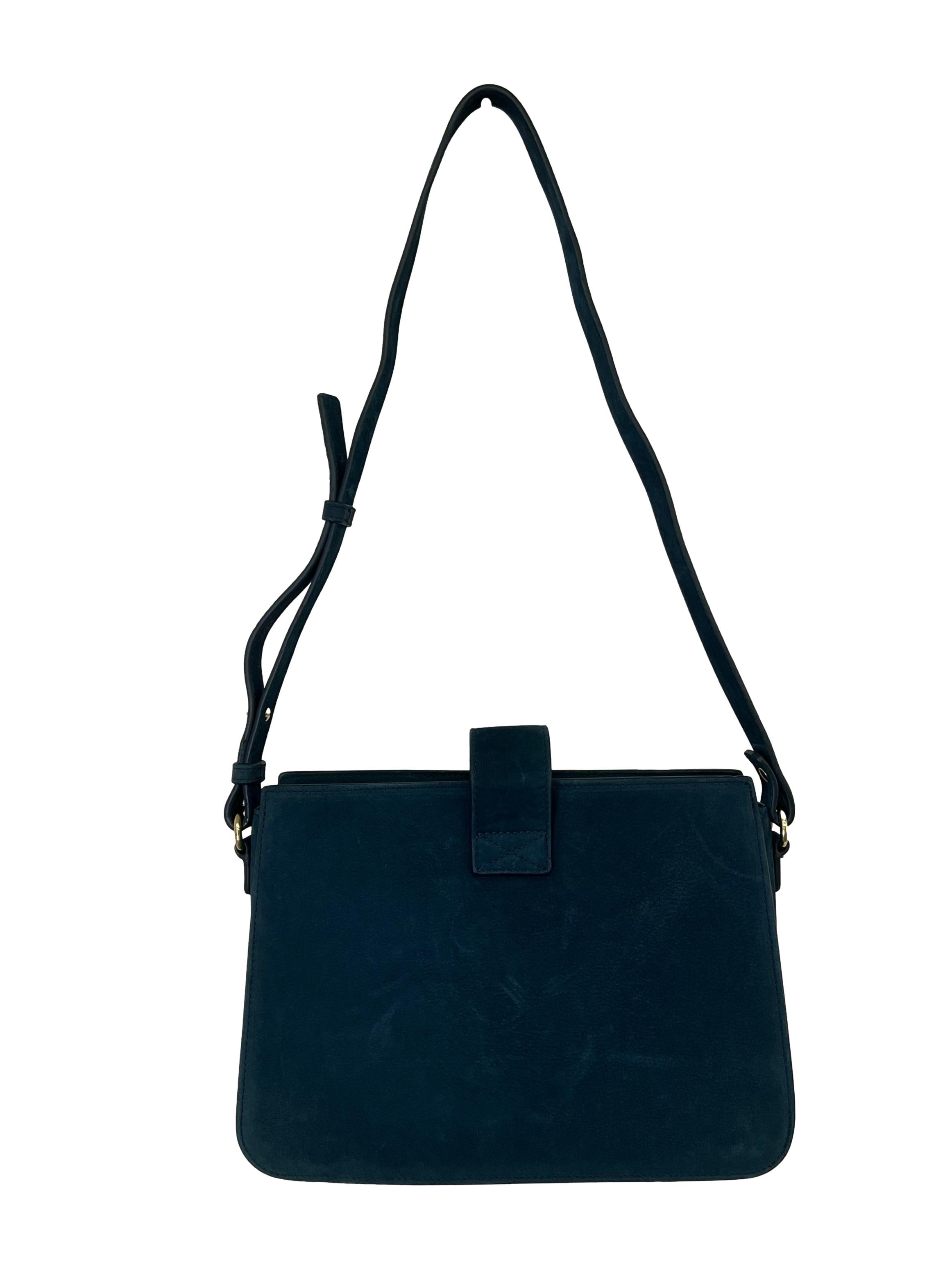 Blue Suede Sling Bag