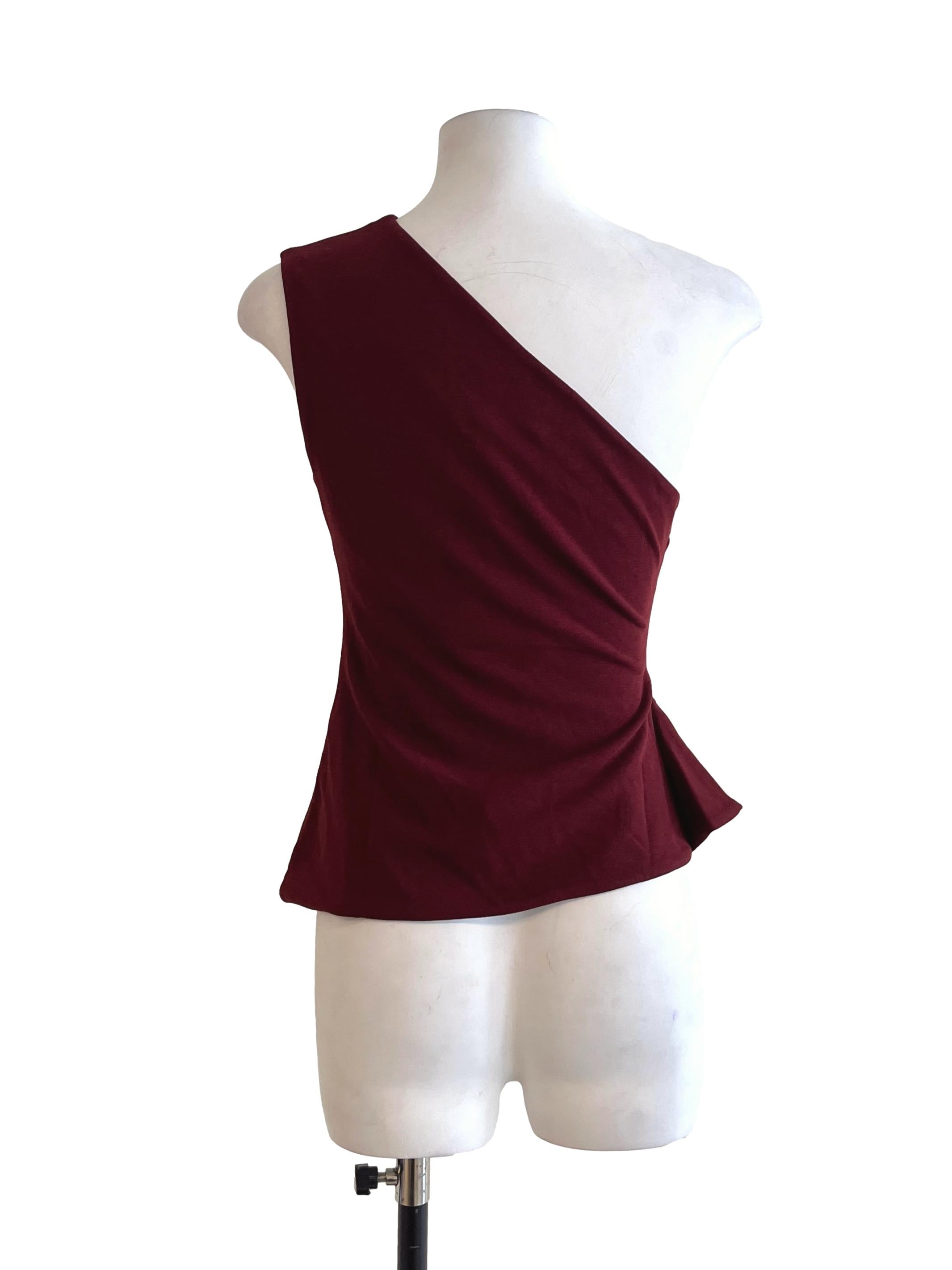Lipstick Red One Shoulder Top