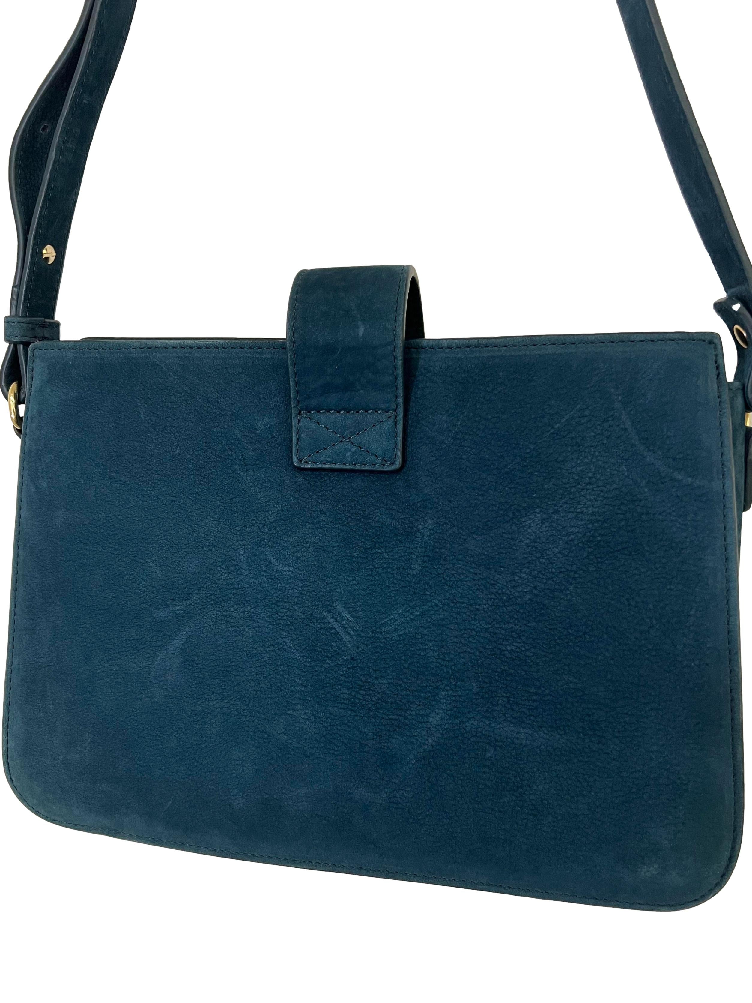 Blue Suede Sling Bag