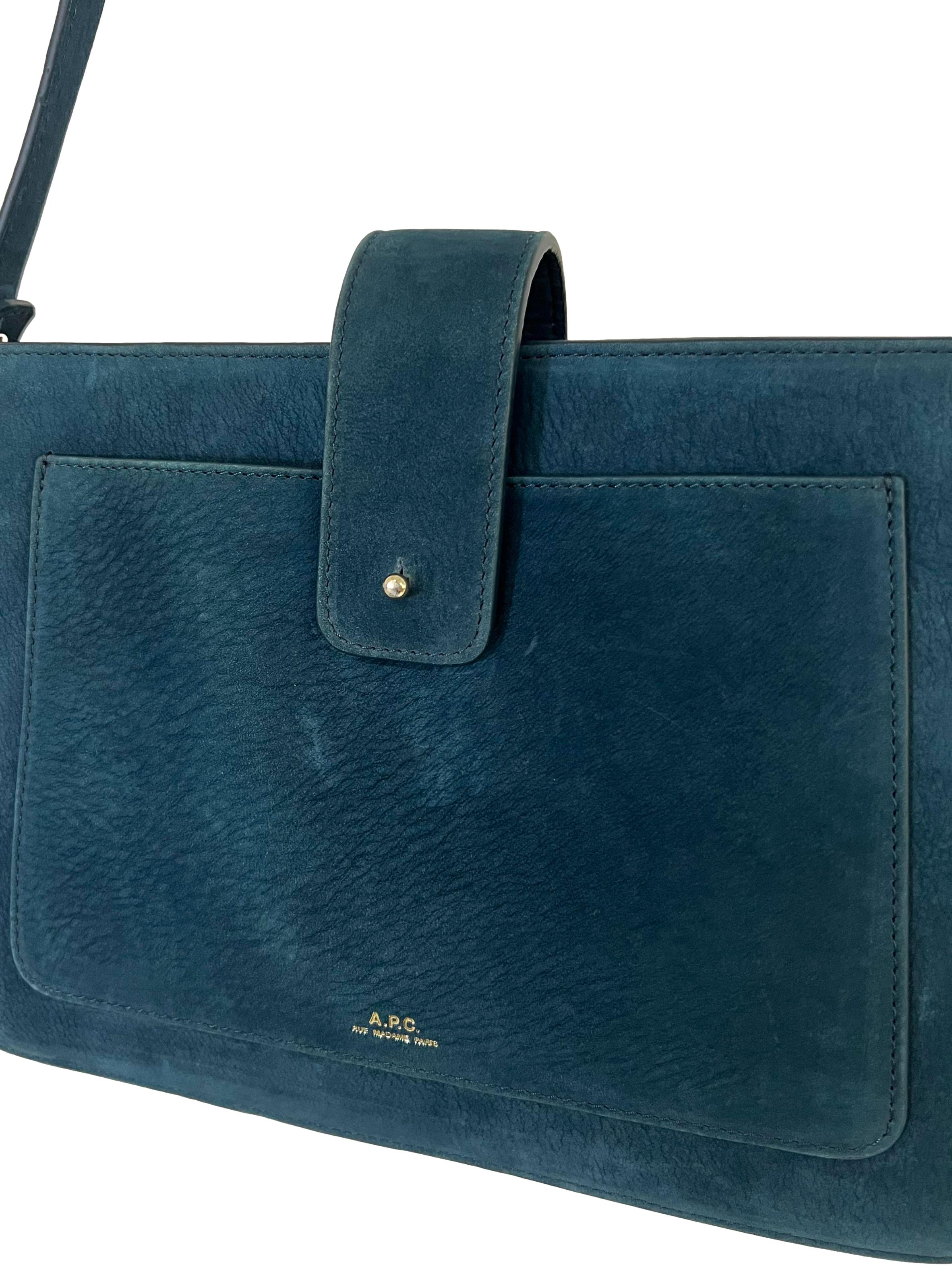 Blue Suede Sling Bag