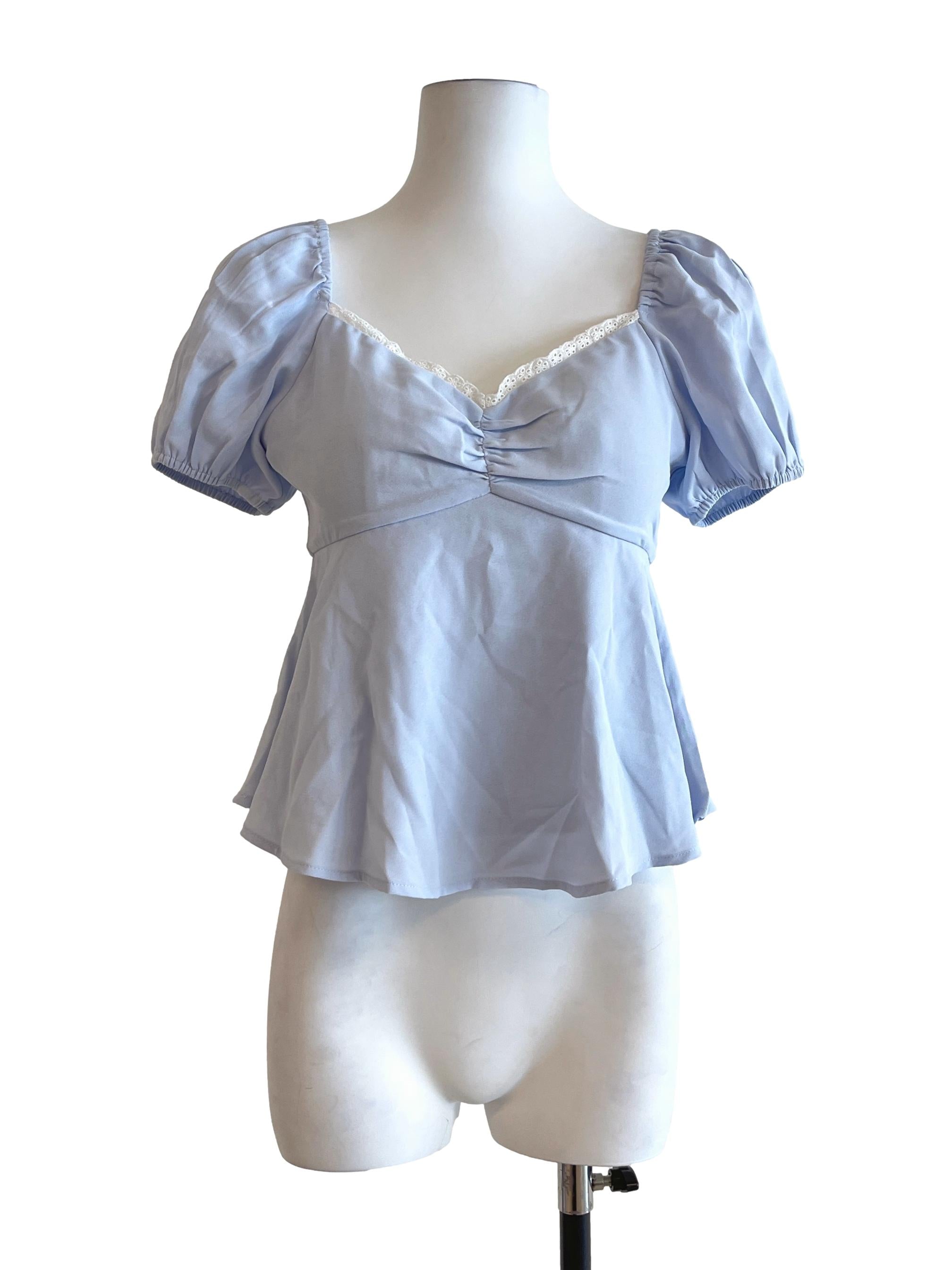 Sky Blue Sweetheart Blouse