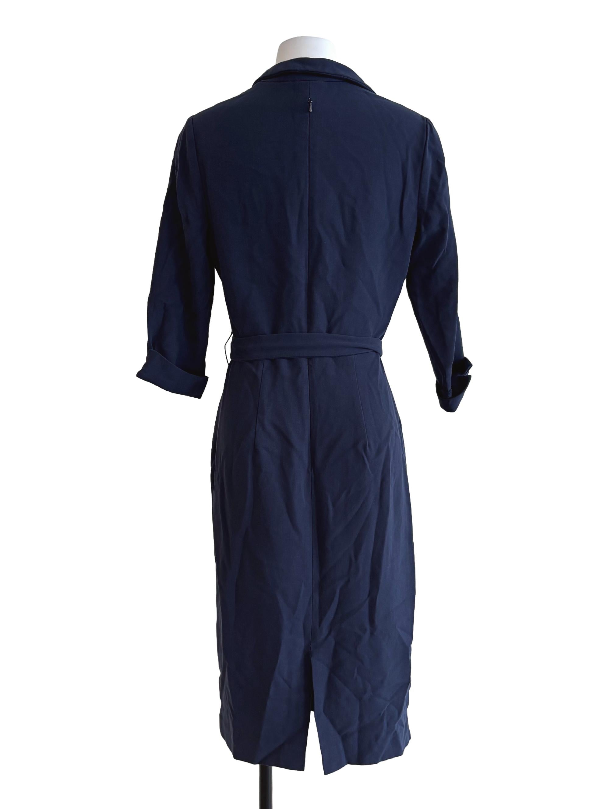 Navy Blue Long Sleeve Pencil Dress