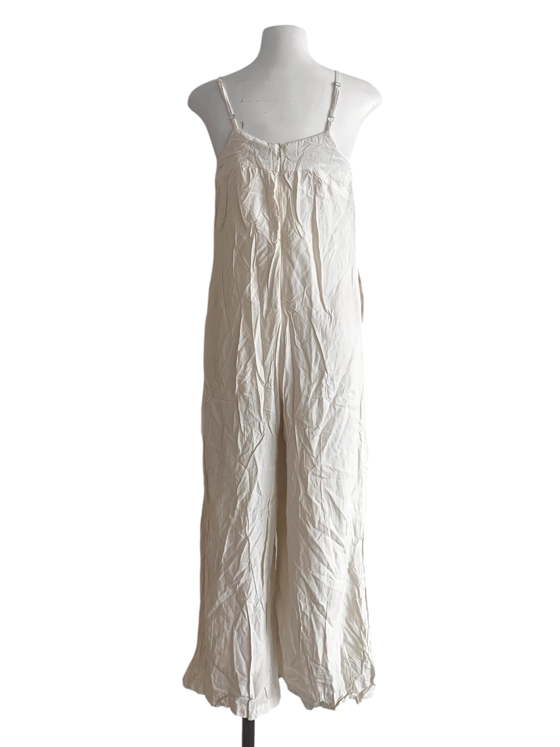 Egg Shell White Wide Leg Jumpsuit TEM