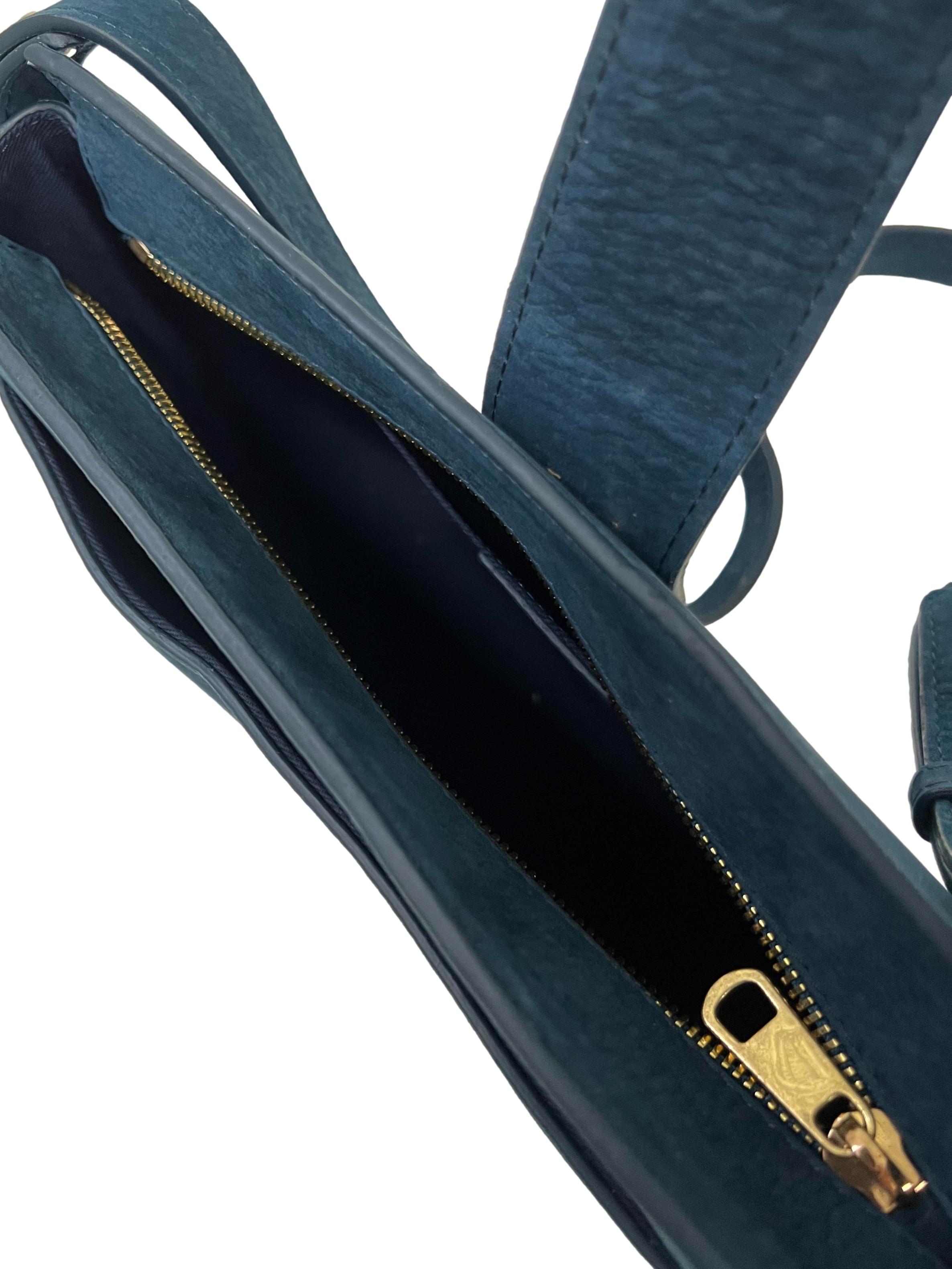 Blue Suede Sling Bag