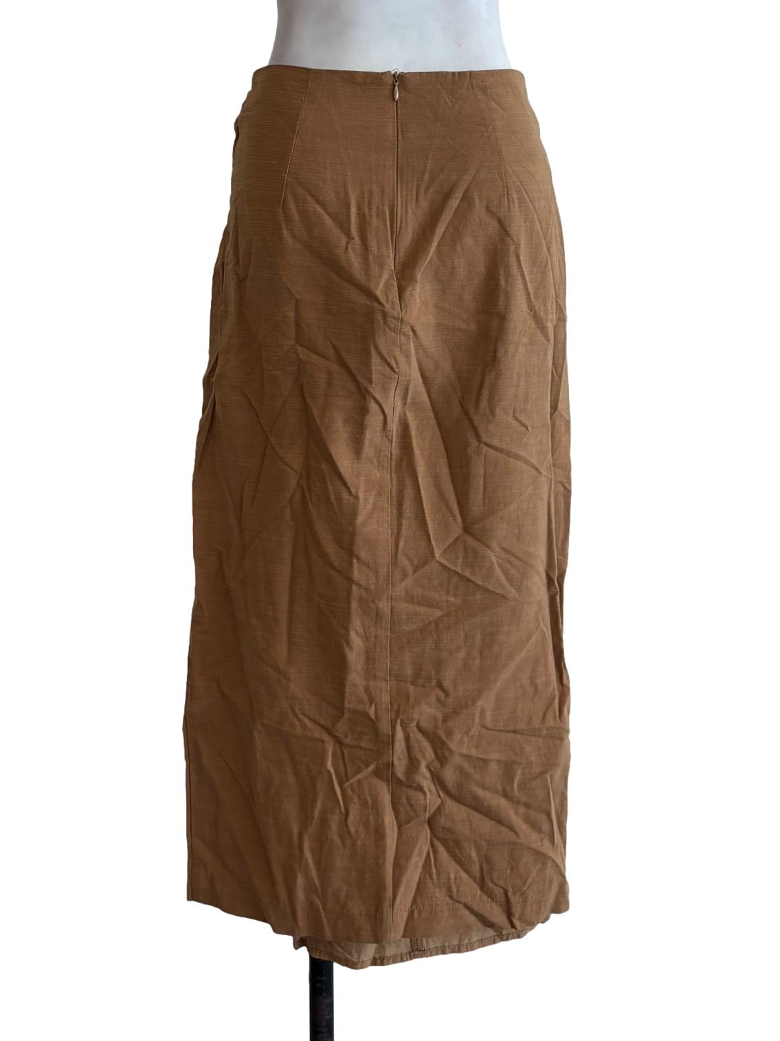 Brown Cotton Wrap Skirt