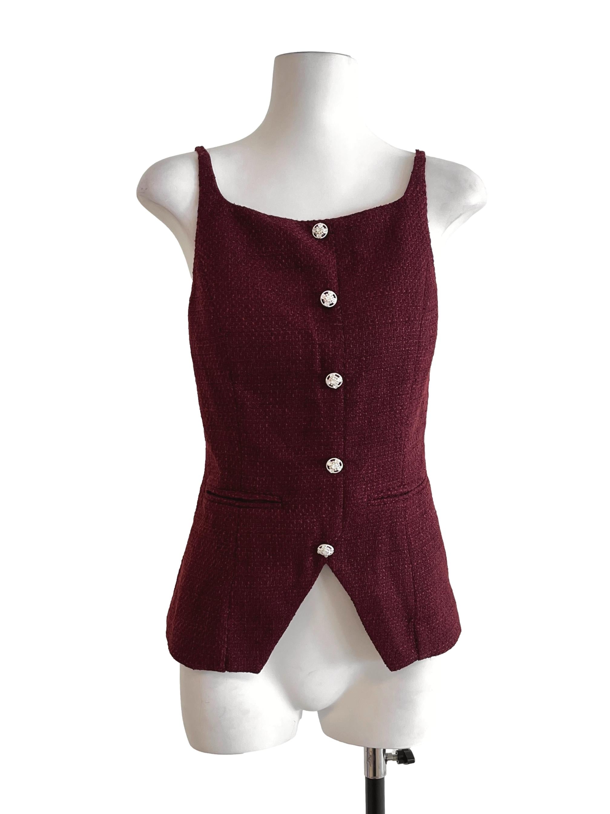 Berry Red Square Sleeveless Top