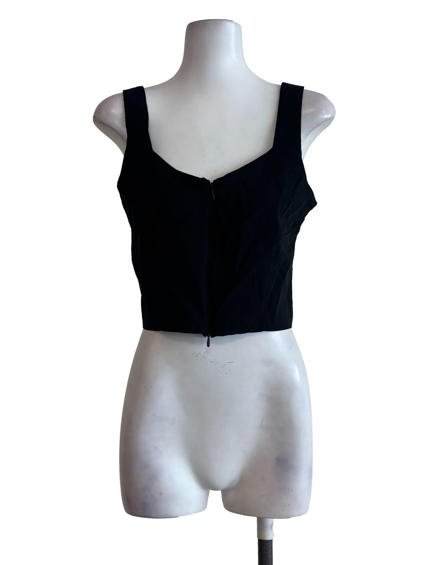 Black Sleeveless Crop Top