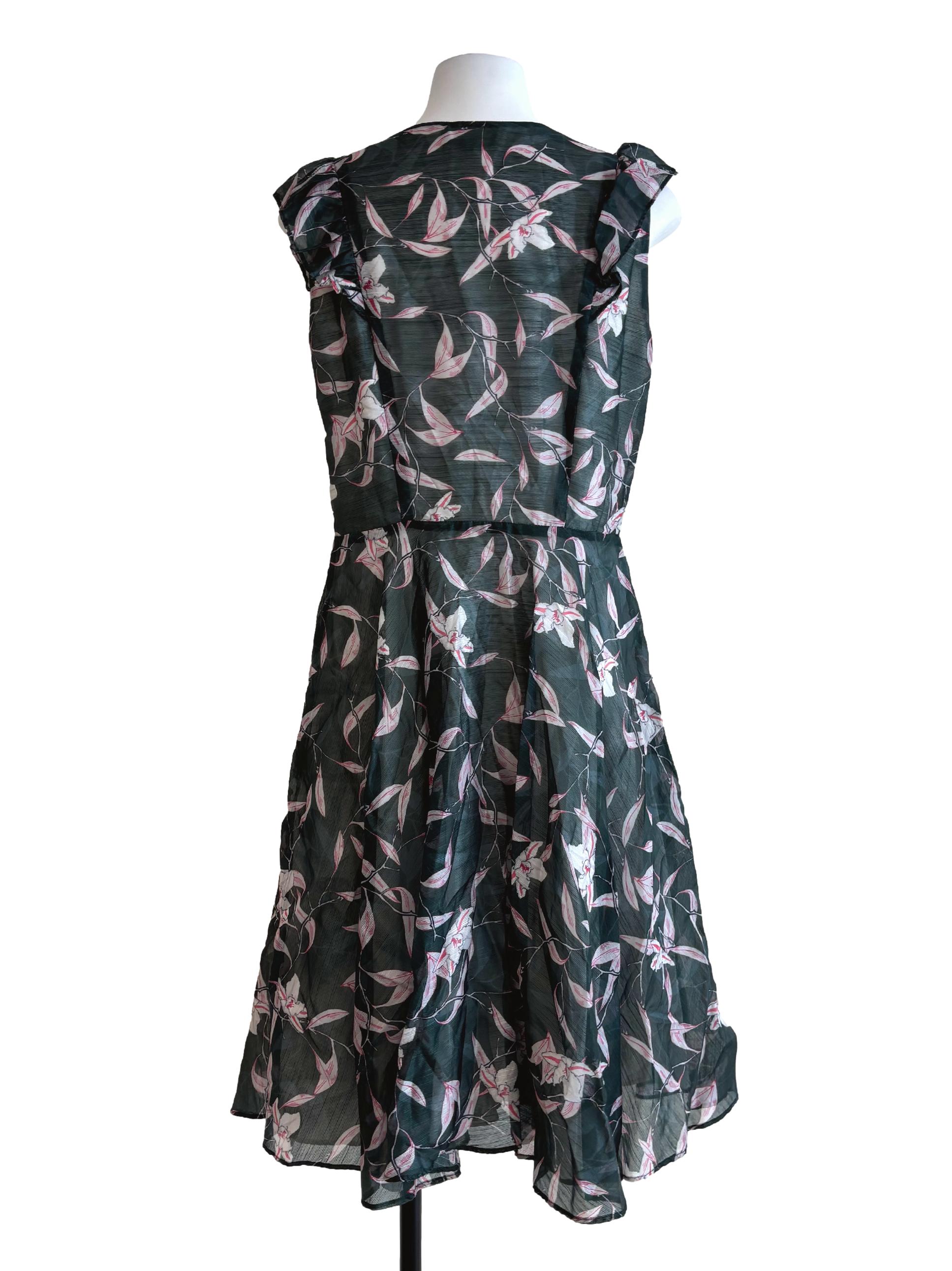Amazon Green Floral Sheer Dress