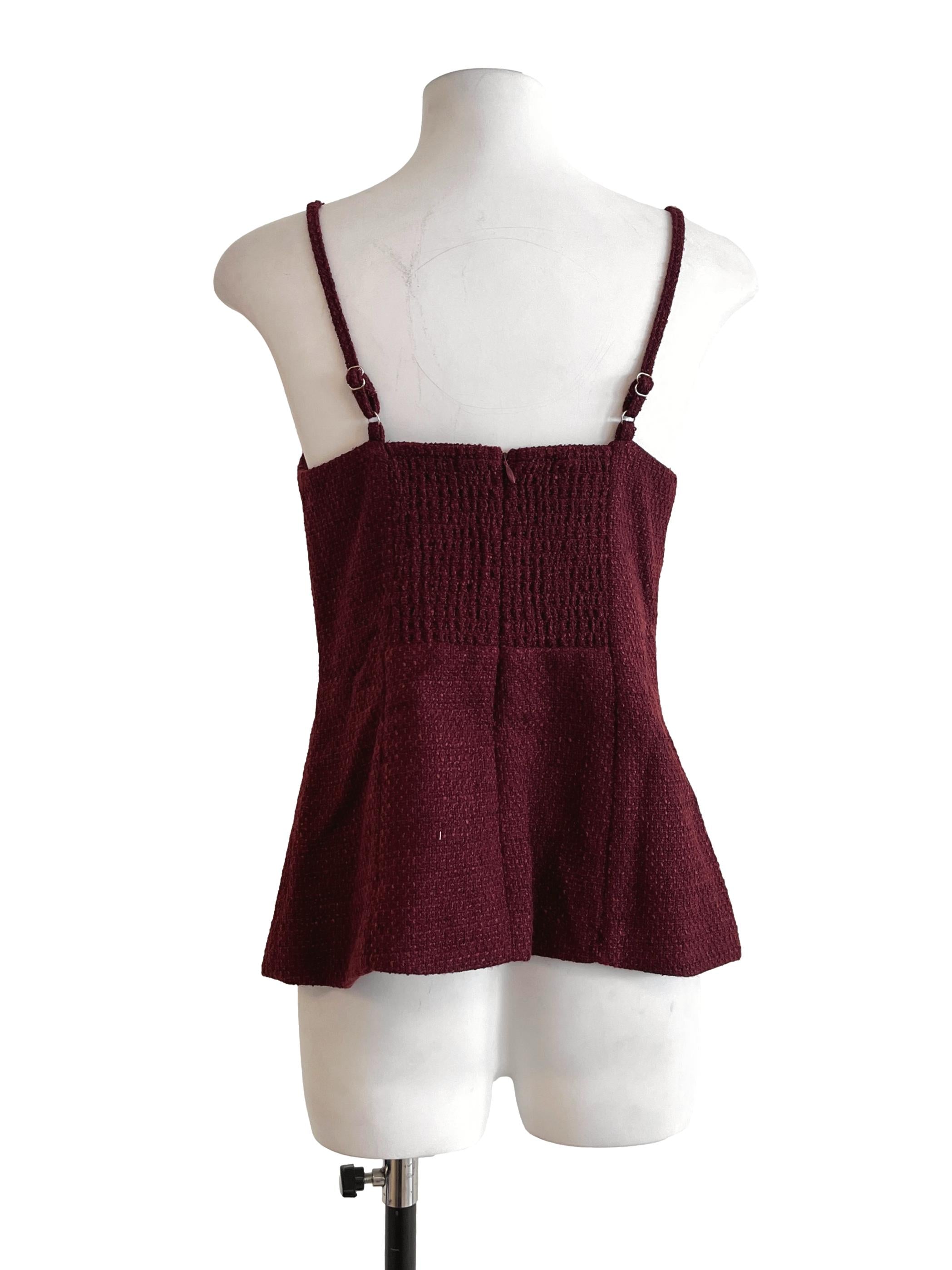 Berry Red Square Sleeveless Top