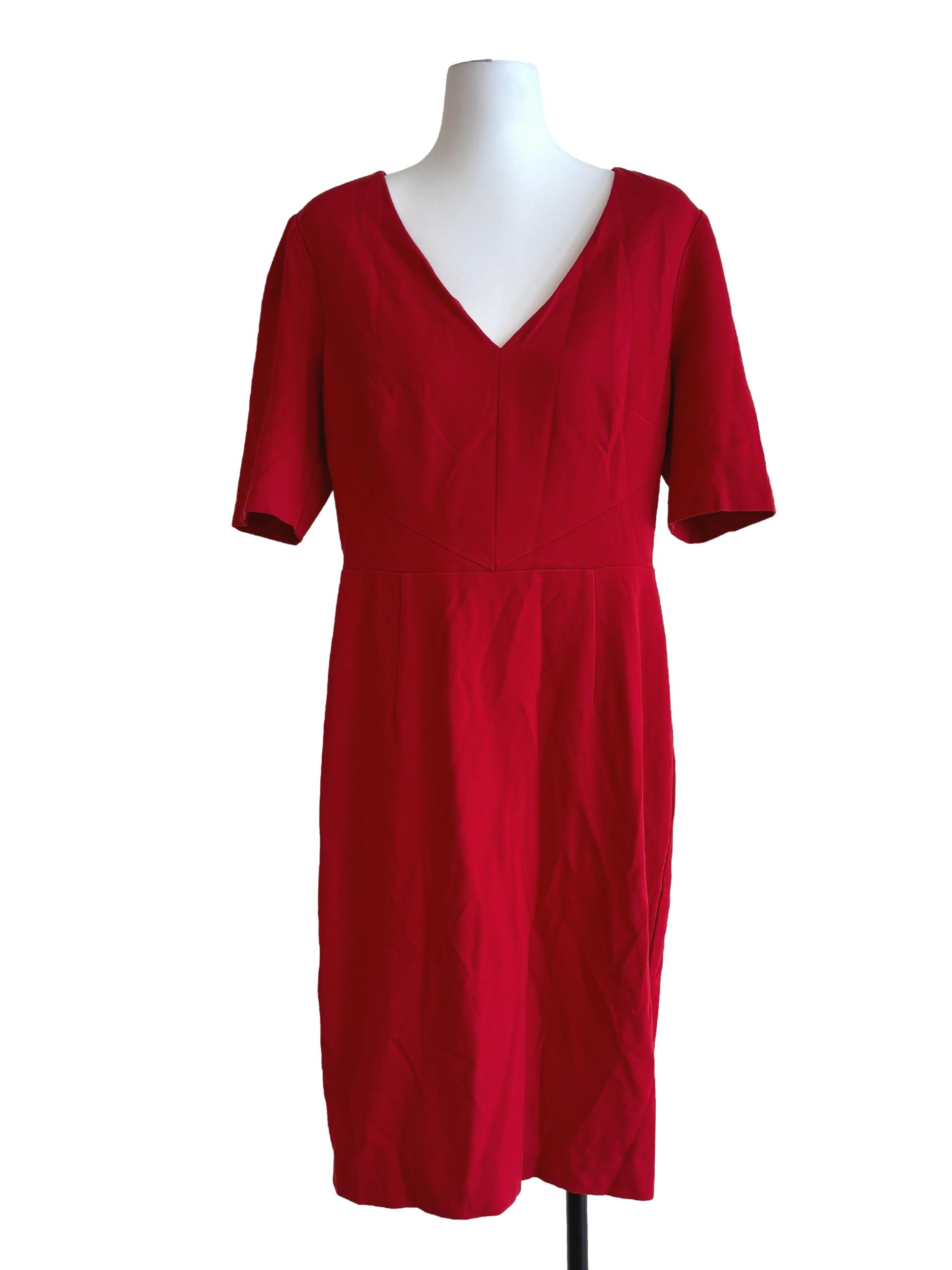 Candy Red Short Sleeve Sheath Dress