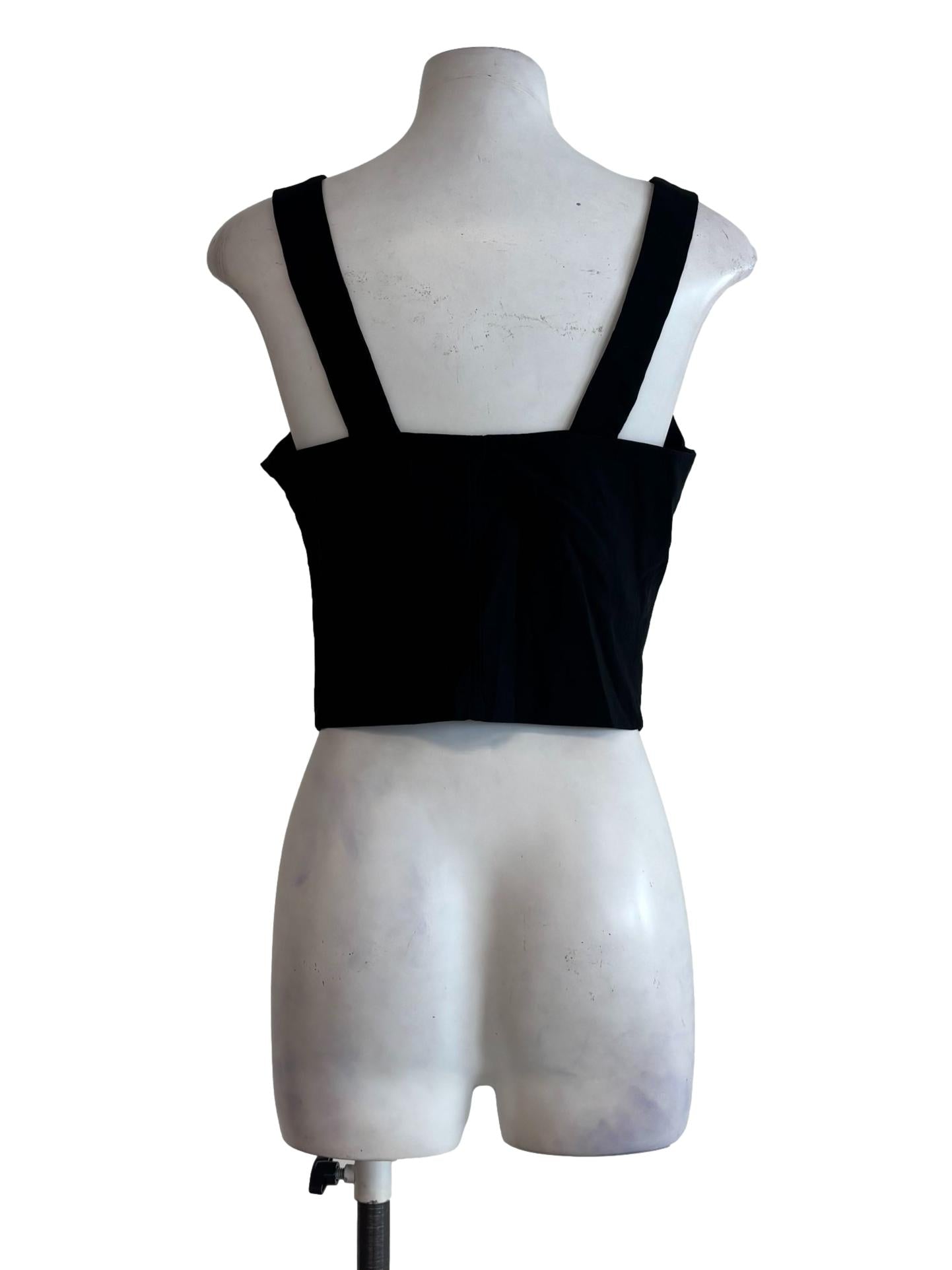 Black Sleeveless Crop Top