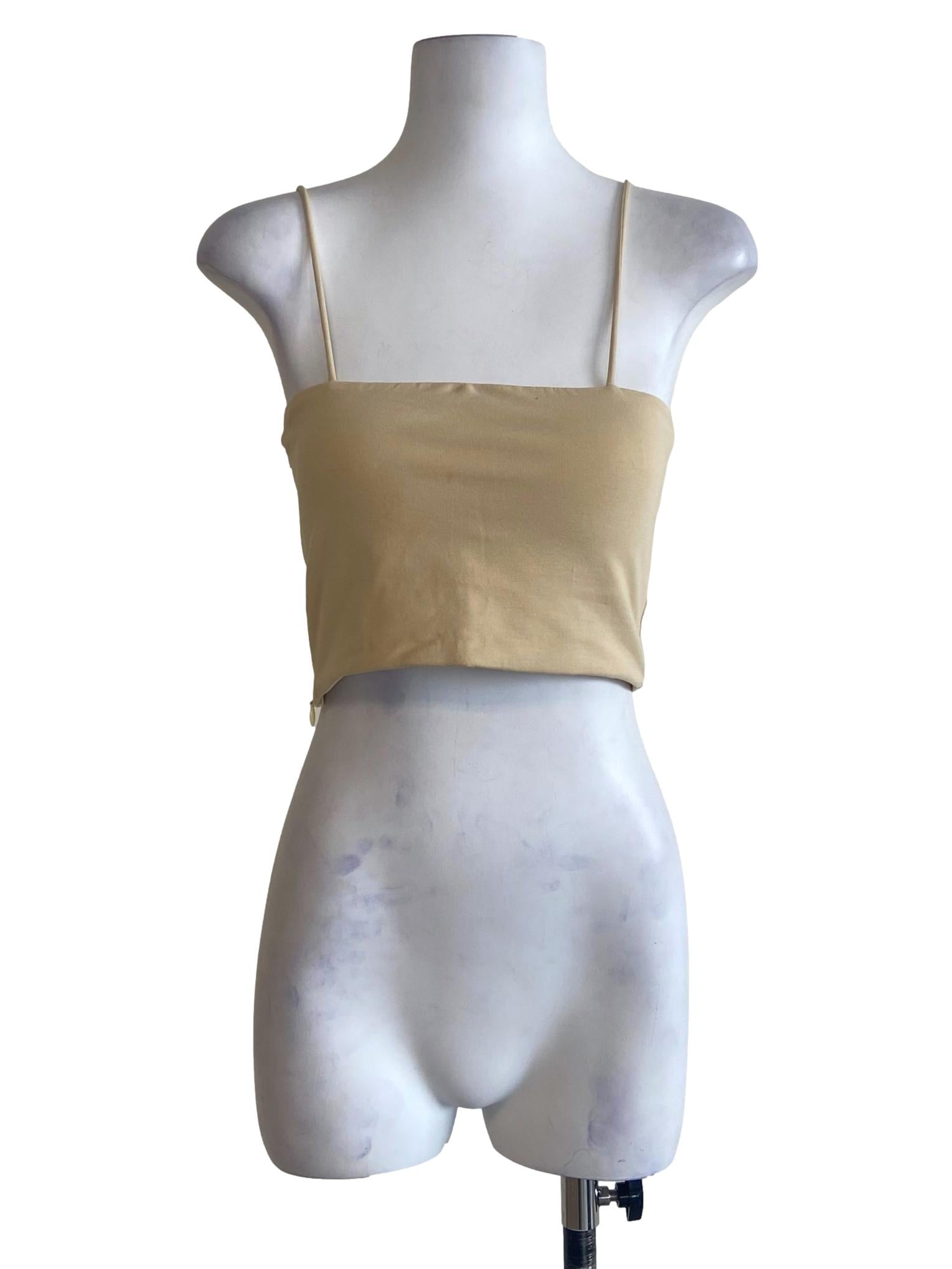 Yellow Andes Padded Crop Top