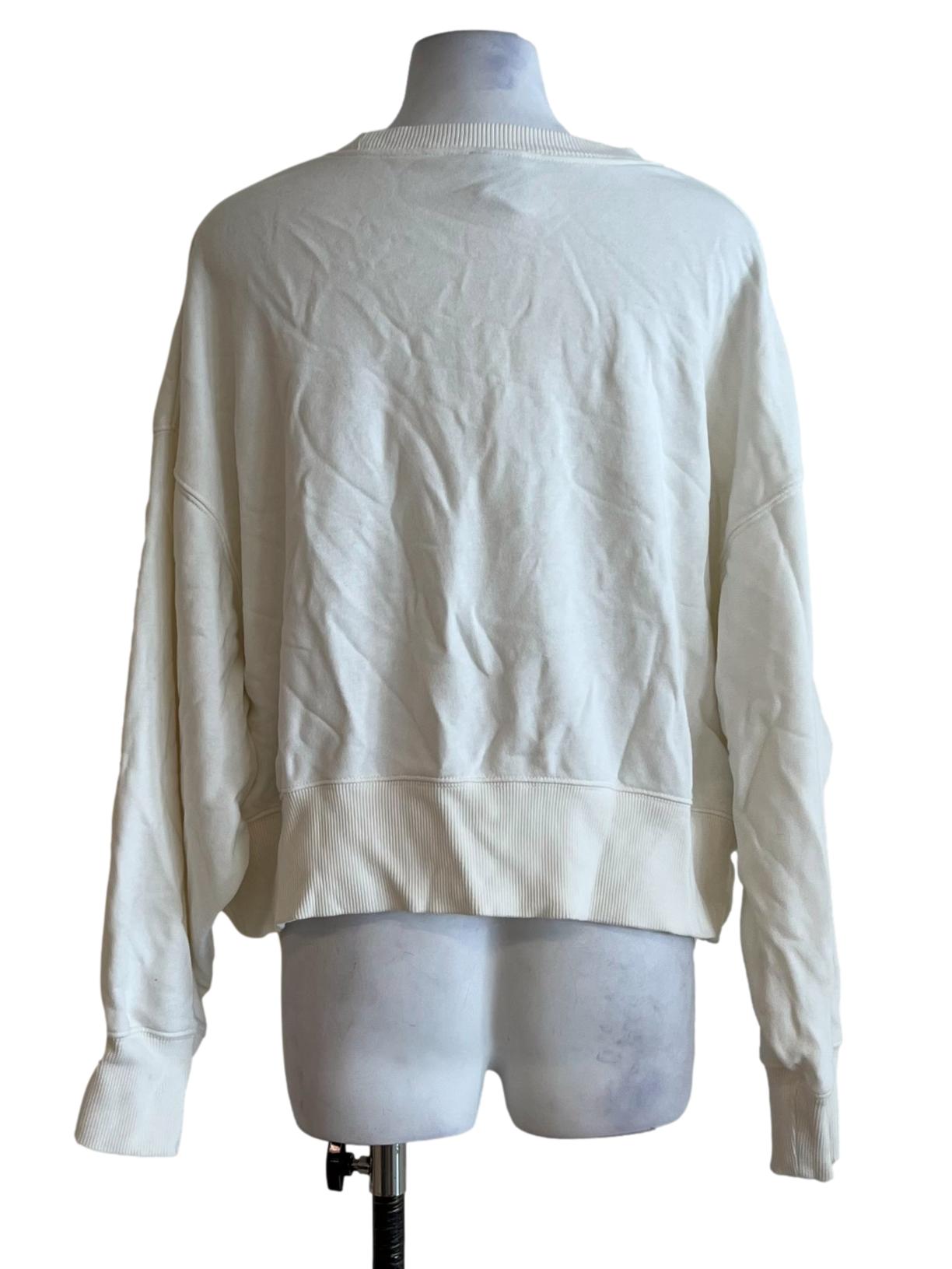 White Jewel Neckline Sweatshirt