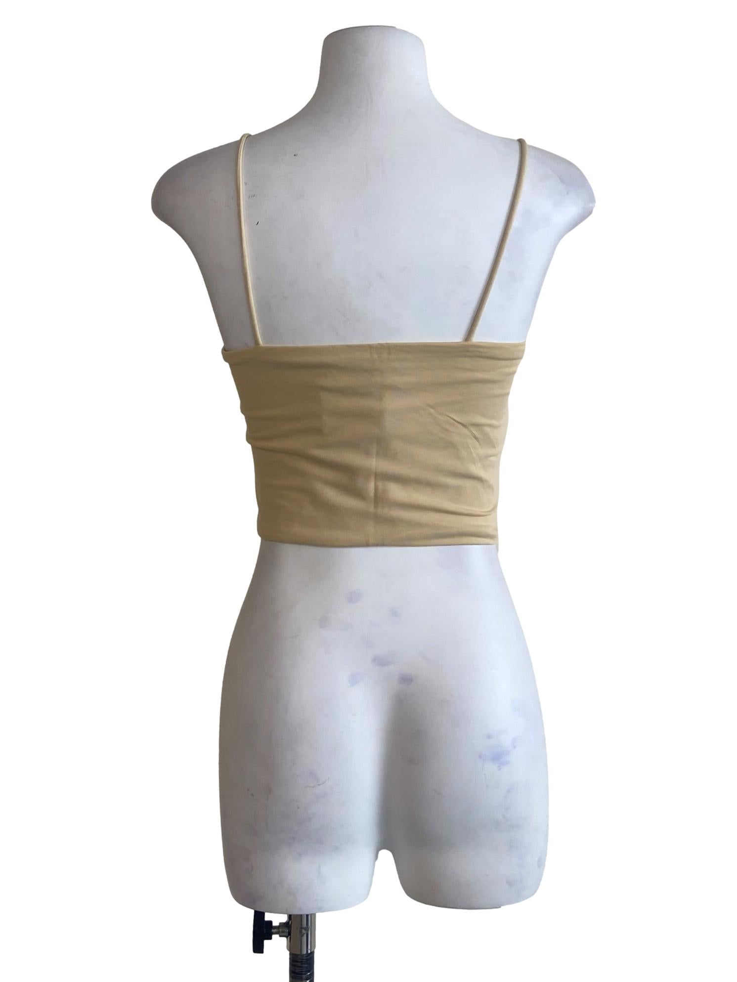 Yellow Andes Padded Crop Top