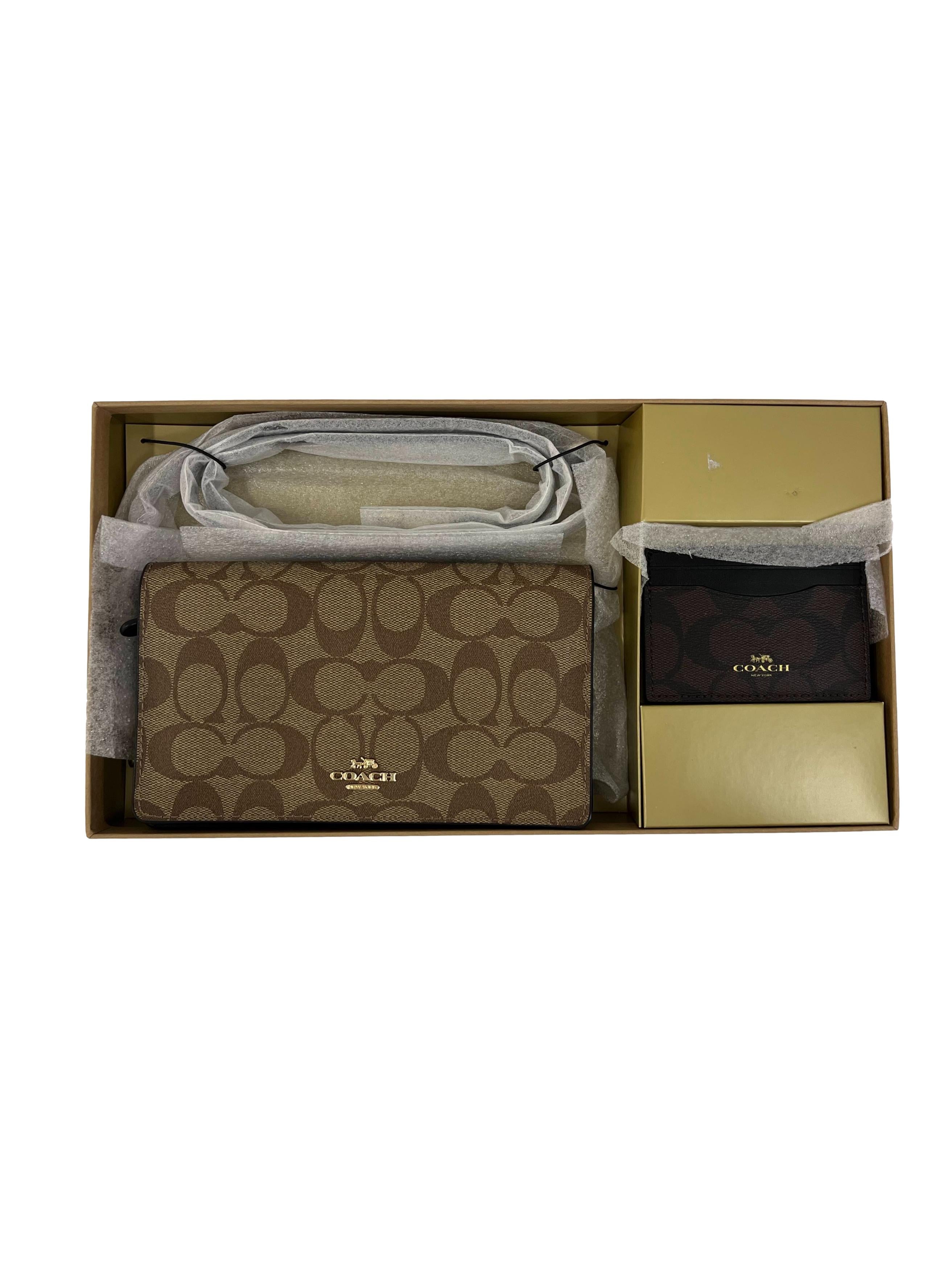 Brown Leather Anna Foldover Clutch Crossbody and Card Case CSN