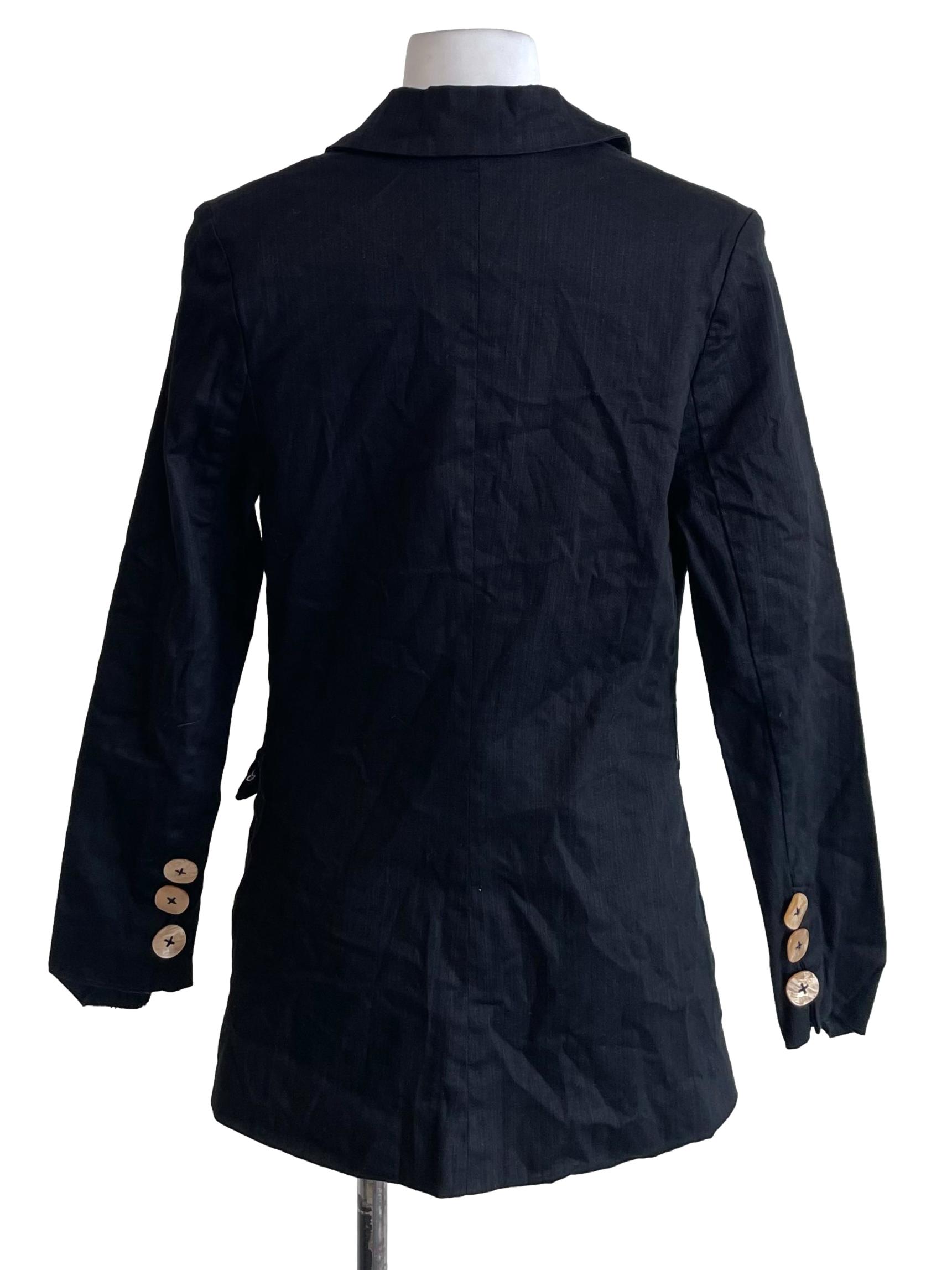 Coal Black Patch Pockets Blazer