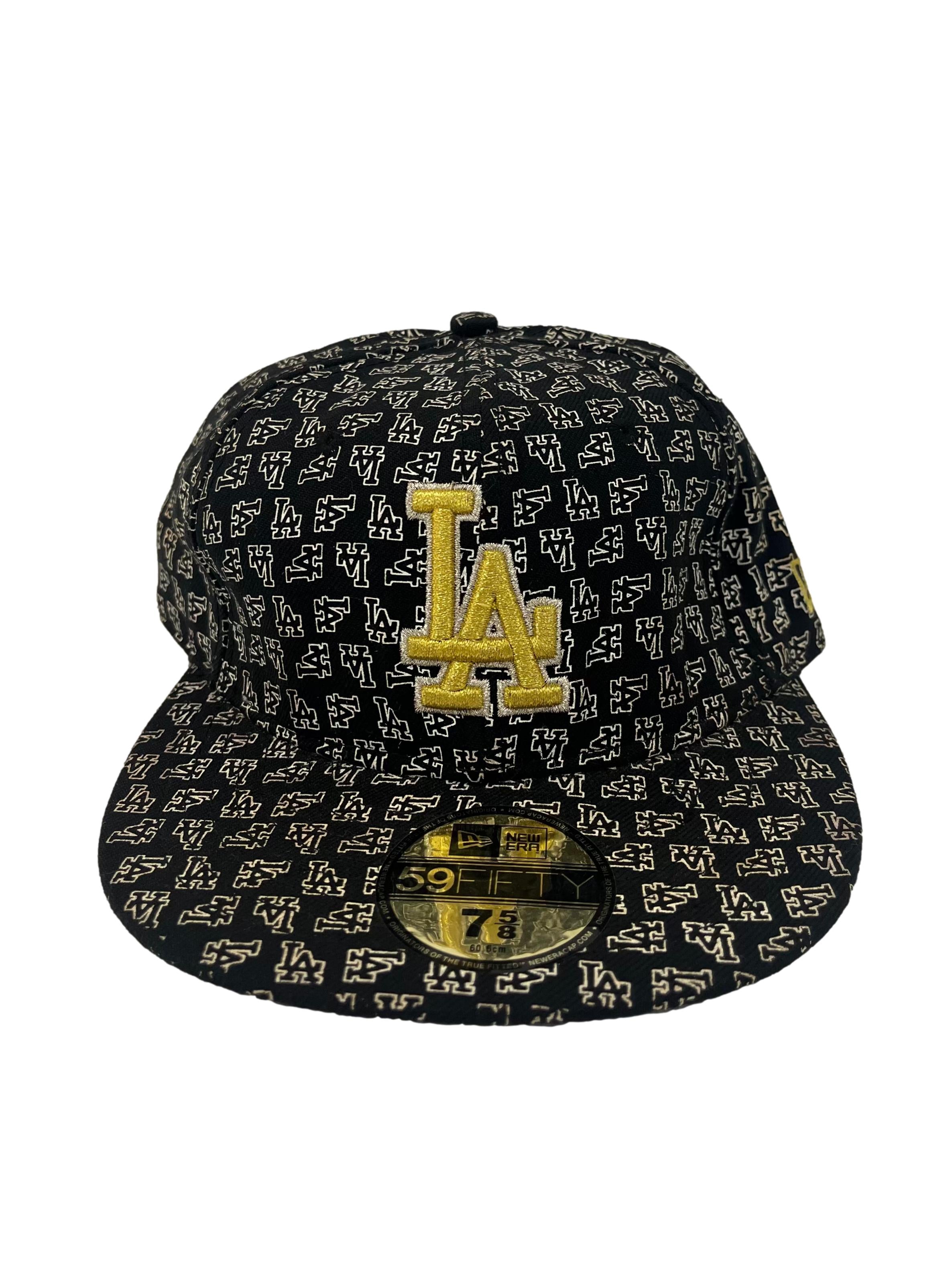 Black With Gold Embroidery Snapback Cap