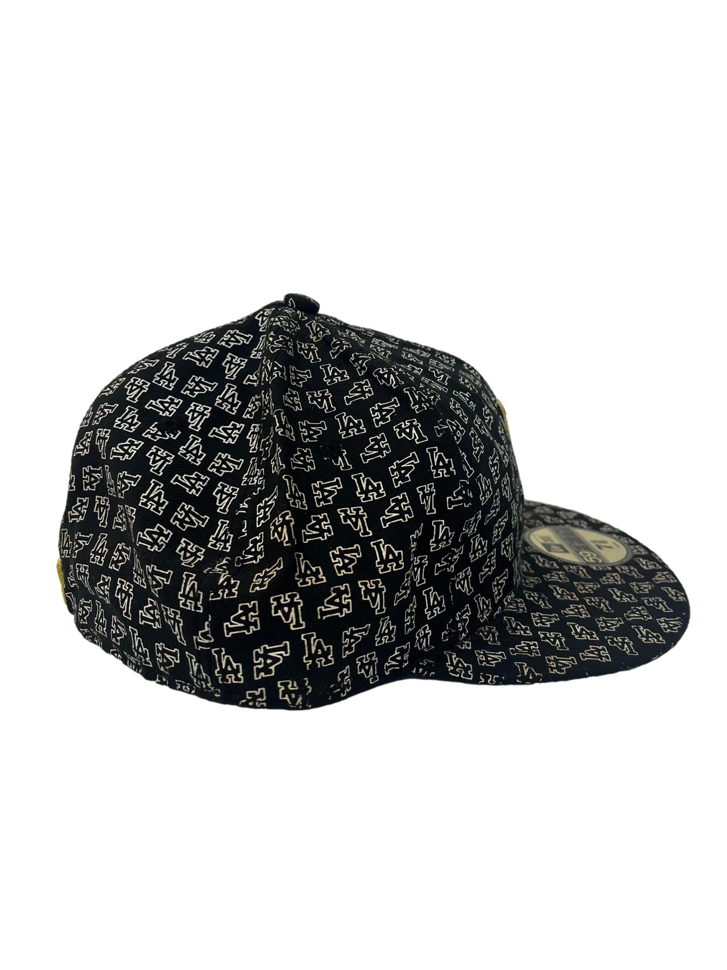 Black With Gold Embroidery Snapback Cap