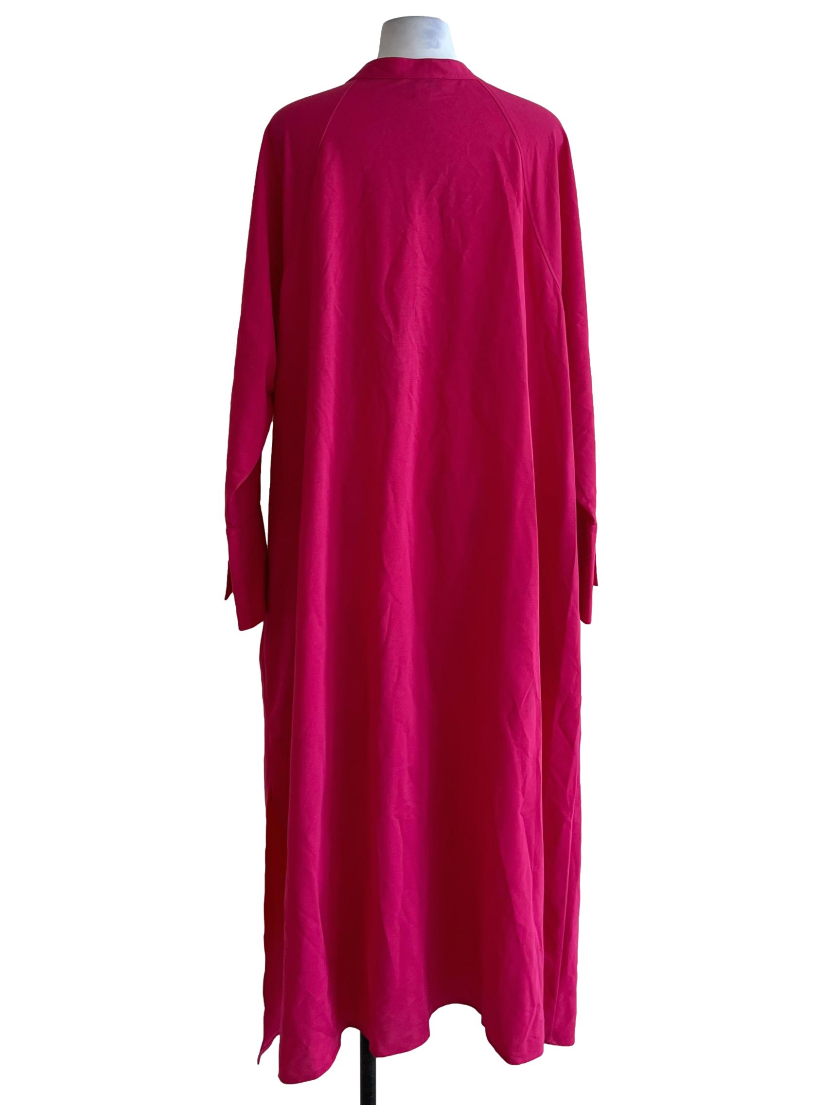 Fuchsia Pink Plain Empire Dress