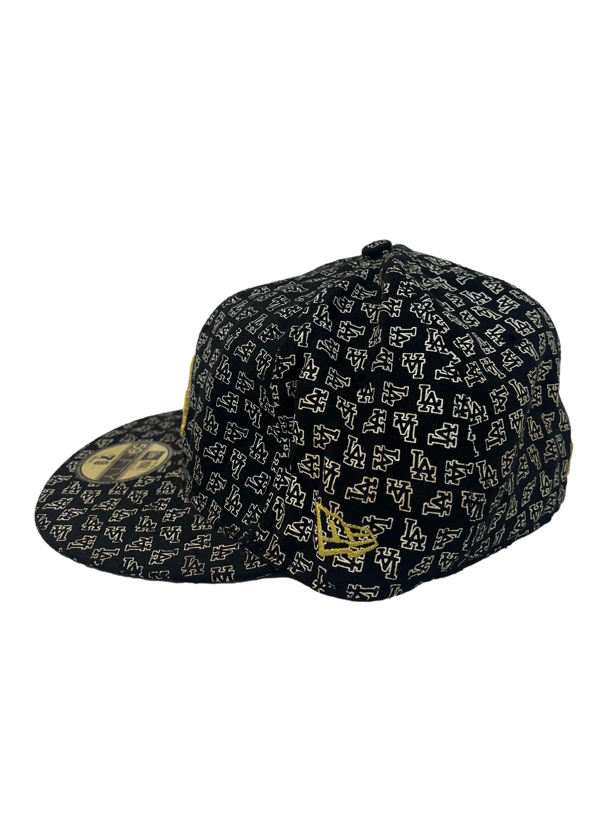 Black With Gold Embroidery Snapback Cap