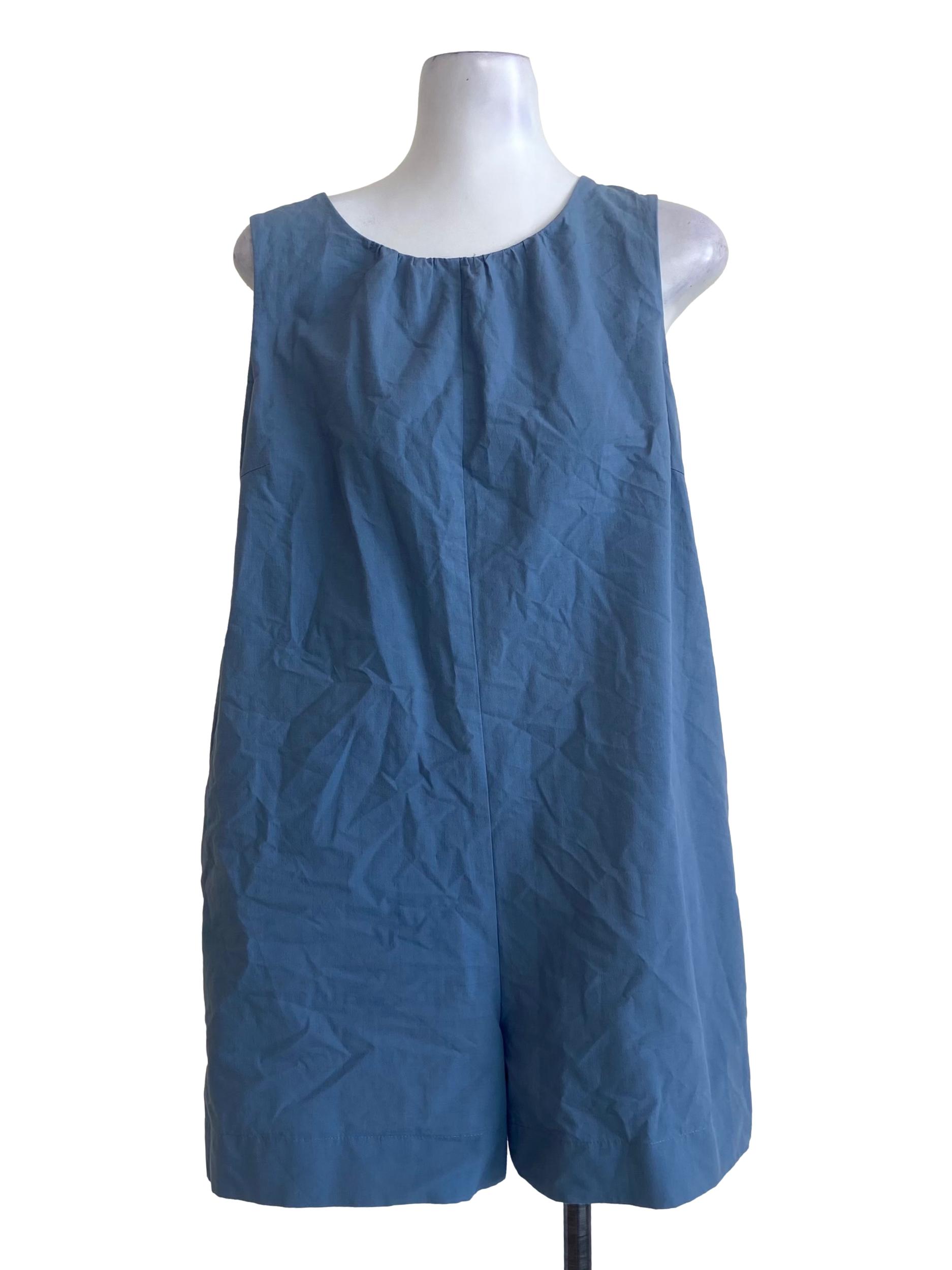 Sapphire Blue Jewel Neck Sleeveless Romper LB