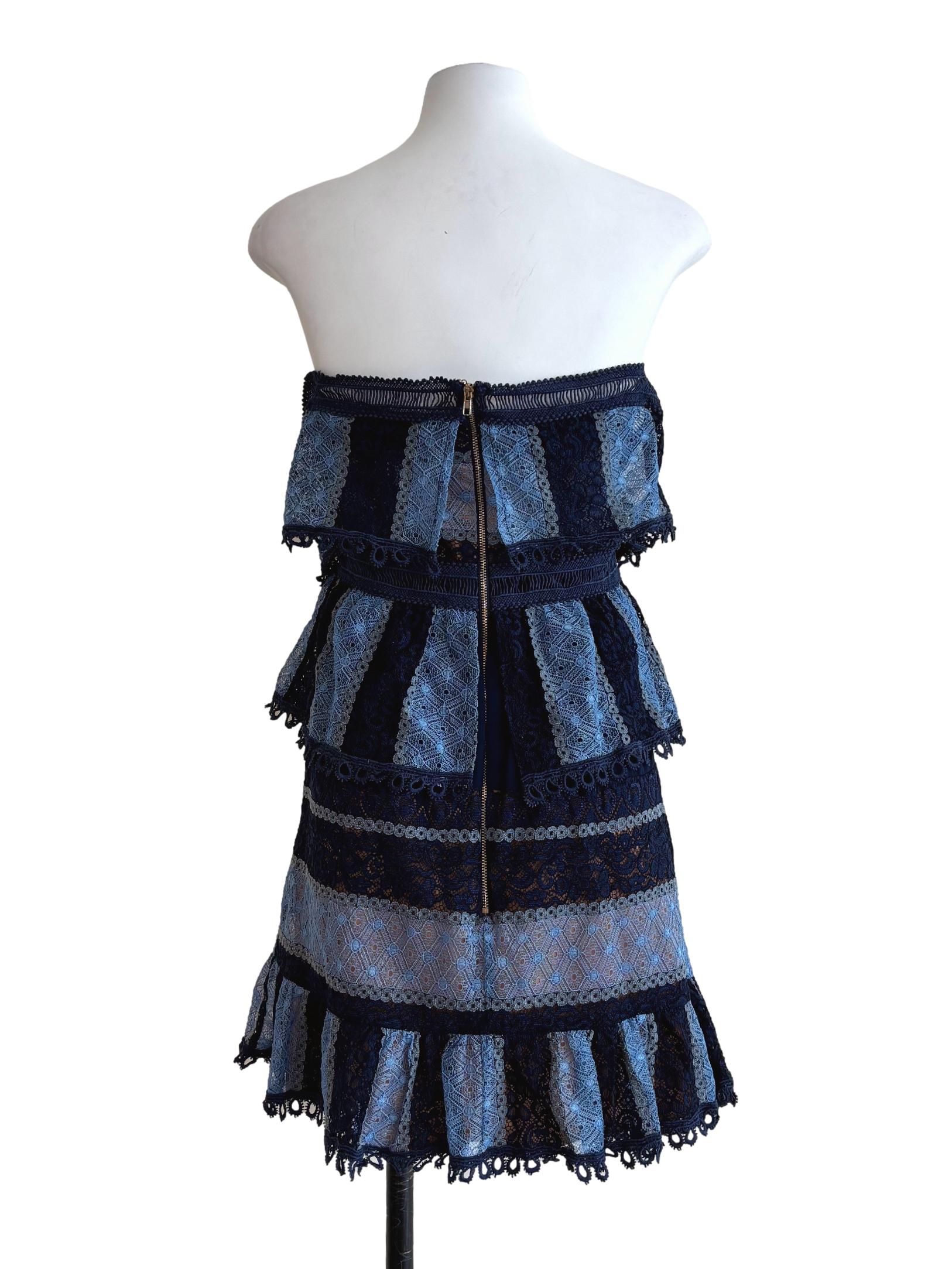 Spruce Blue Off Shoulder Lace Dress