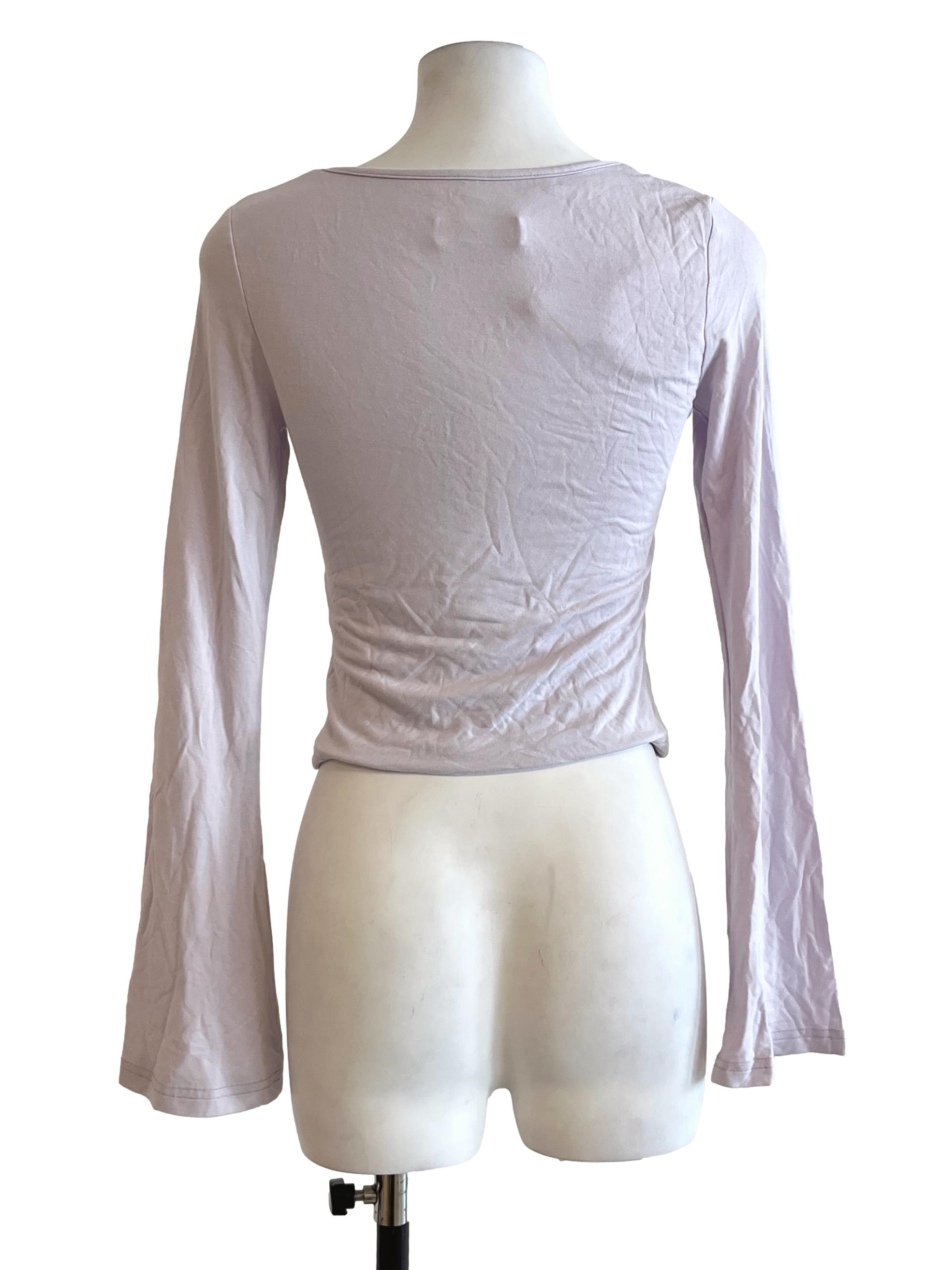 Lavender Purple Scoop Long Sleeve Top