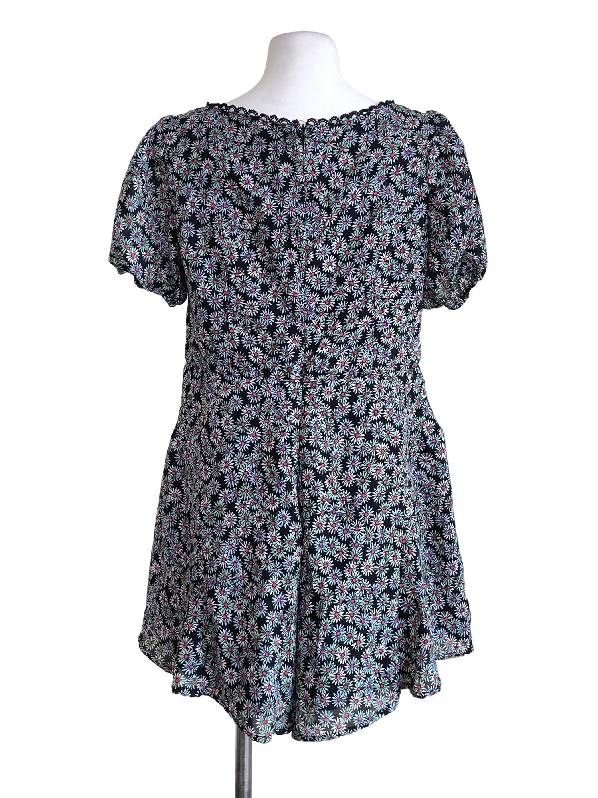 Black Floral Romper