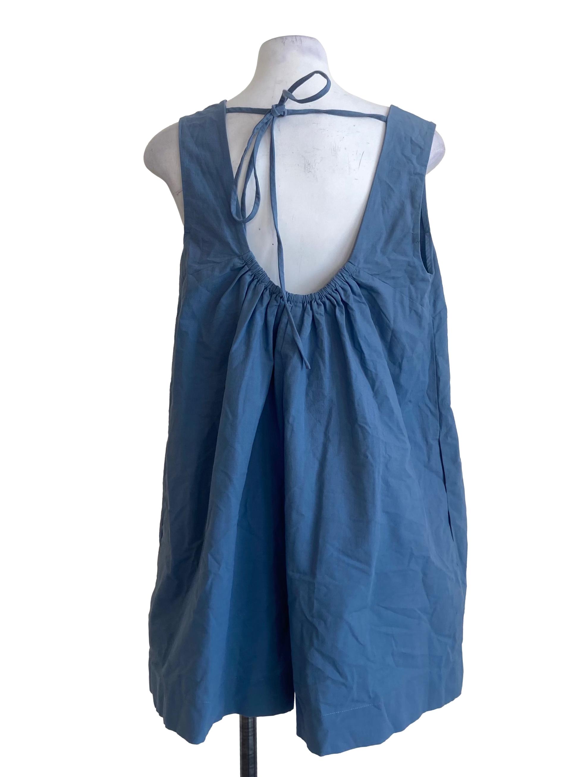 Sapphire Blue Jewel Neck Sleeveless Romper LB